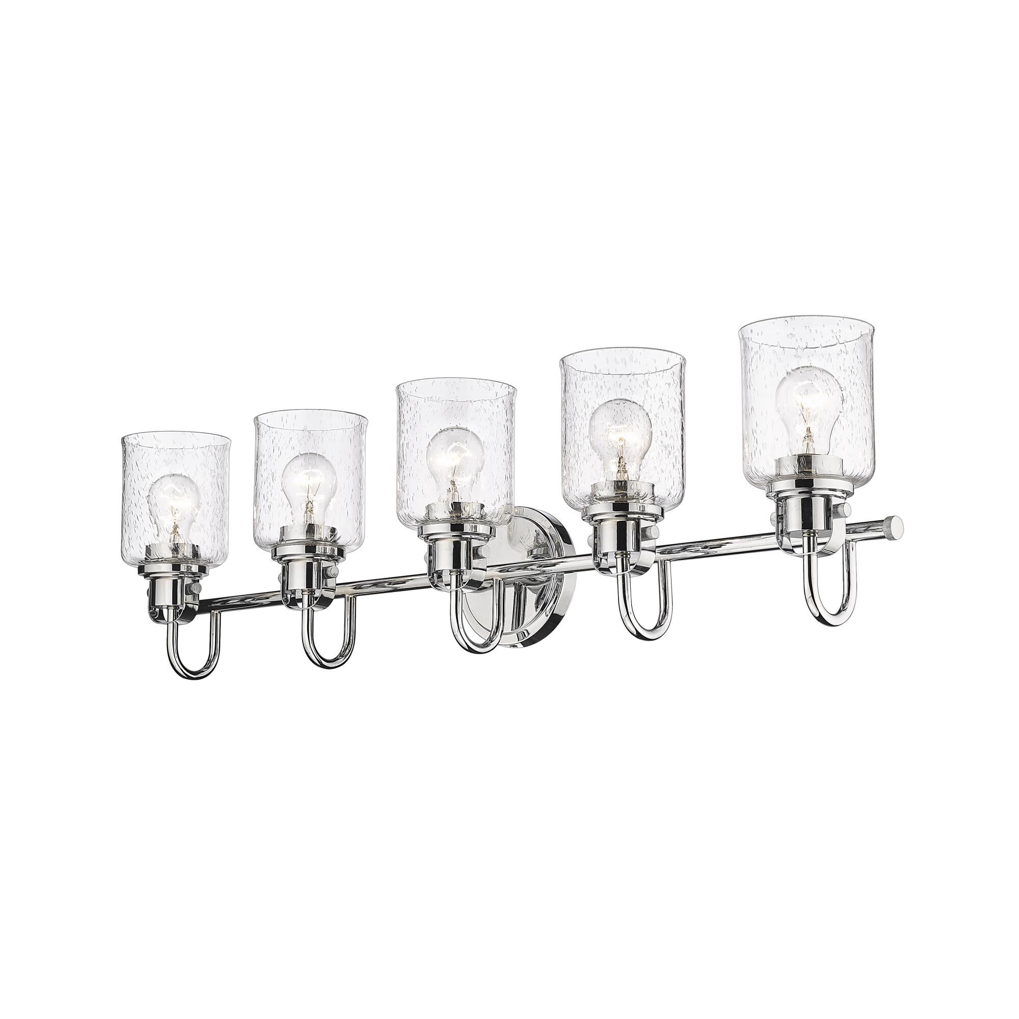 Shown in Chrome finish and Glass shade