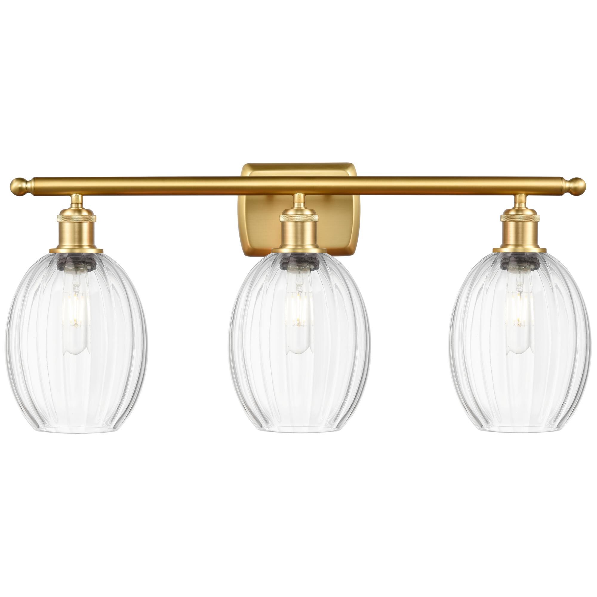 Shown in Satin Gold finish and Clear glass