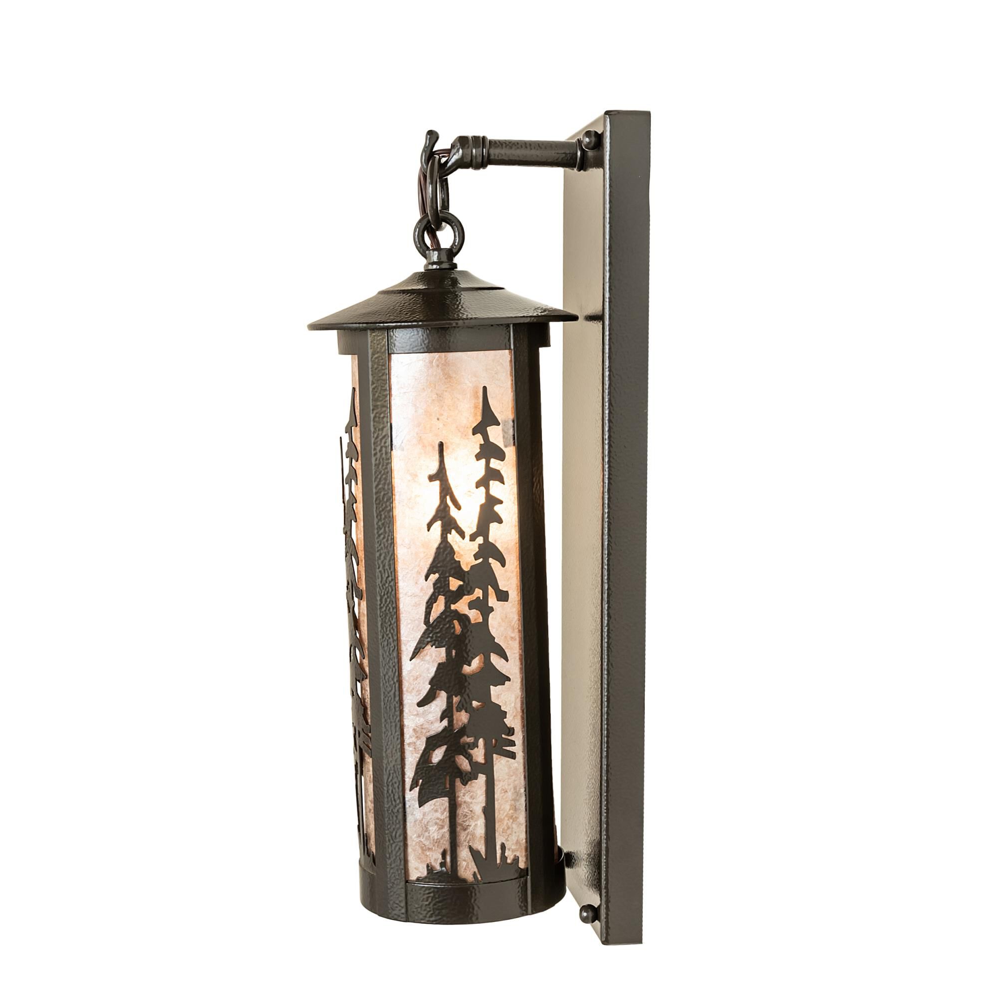 Shown in Timeless Bronze finish and Silver Mica glass