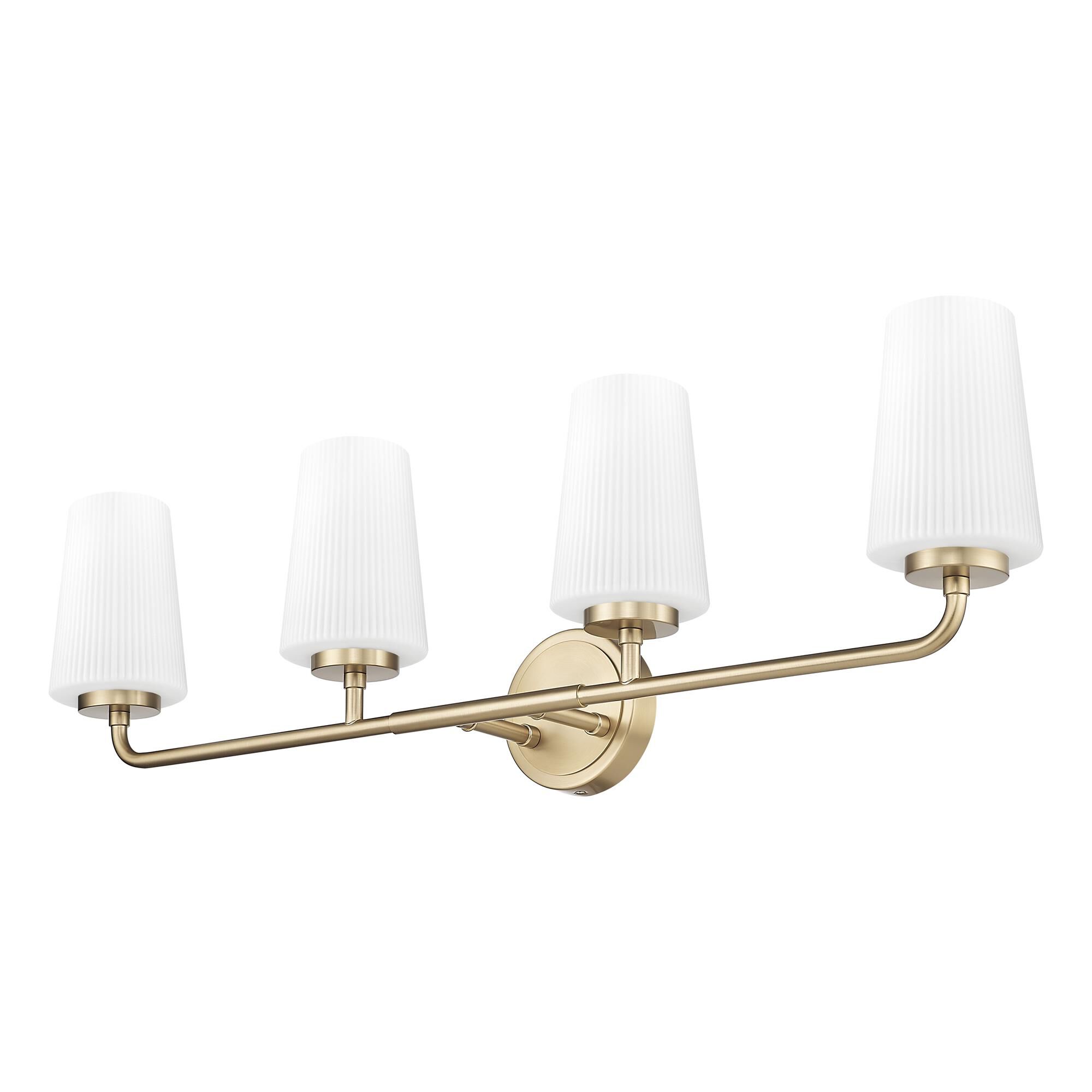 Shown in Modern Gold finish and Matte Opal glass and Matte Opal shade