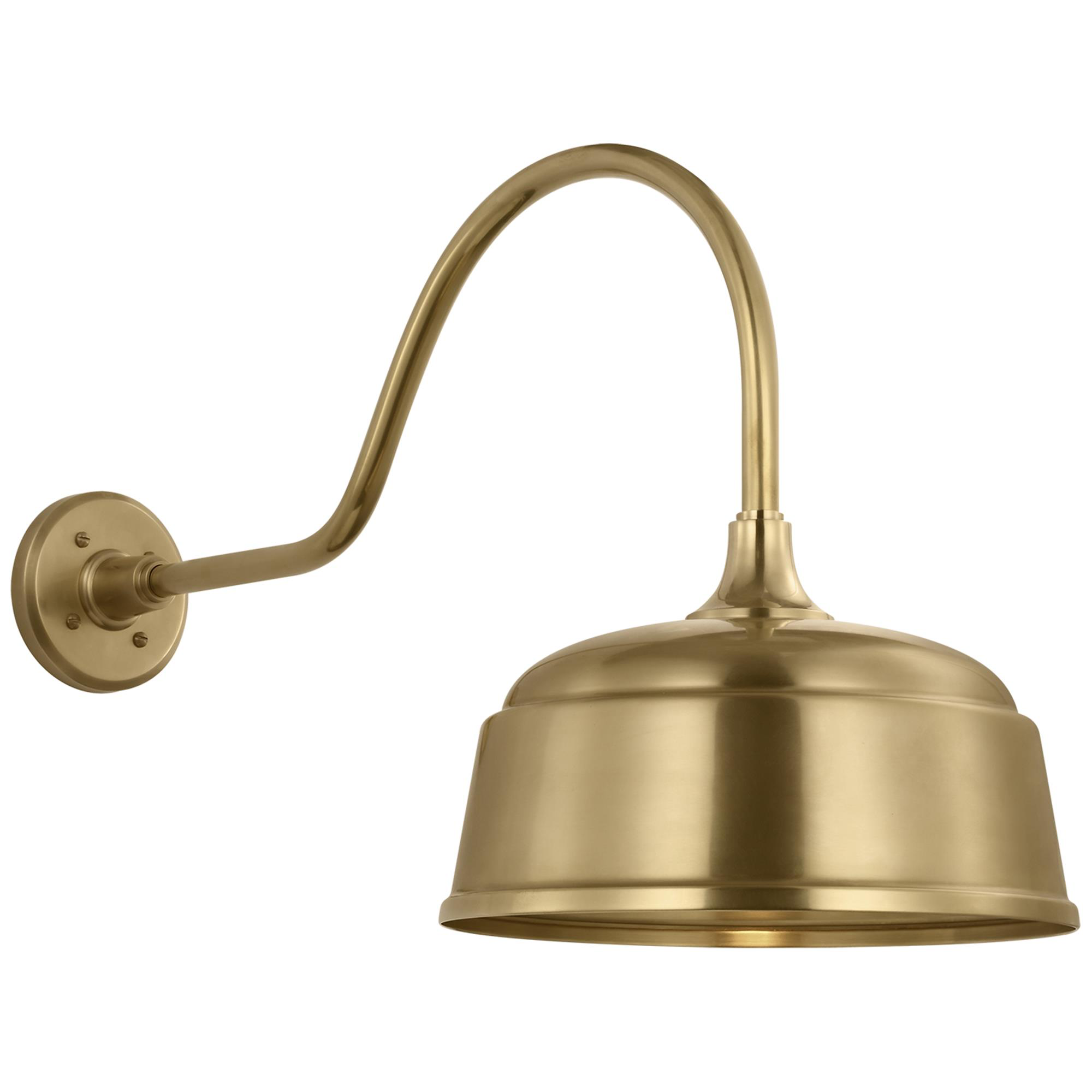 Shown in Hand-Rubbed Antique Brass finish and Gold shade