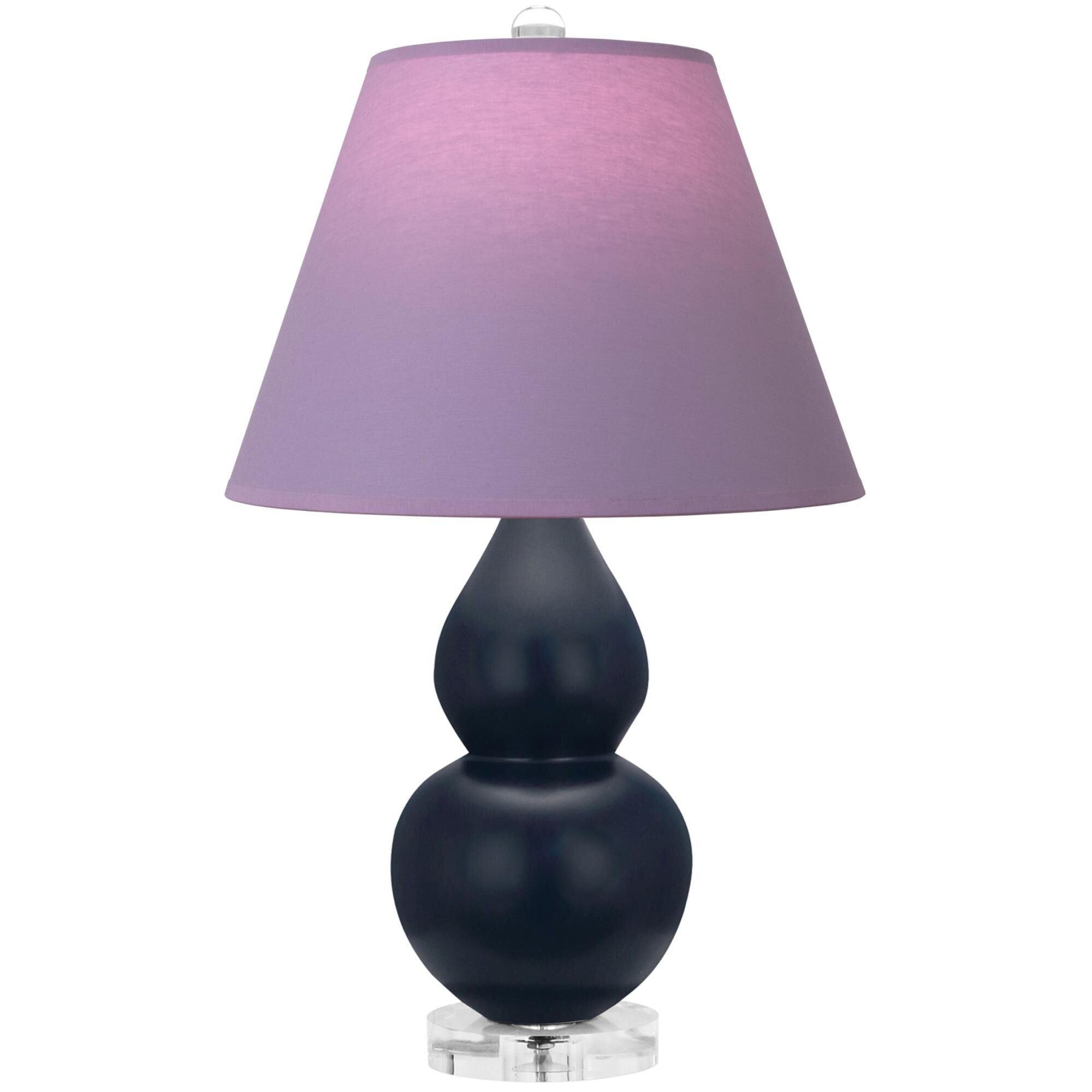 Shown in Matte Midnight Blue finish and Lavender and Plum shade and Lucite accent