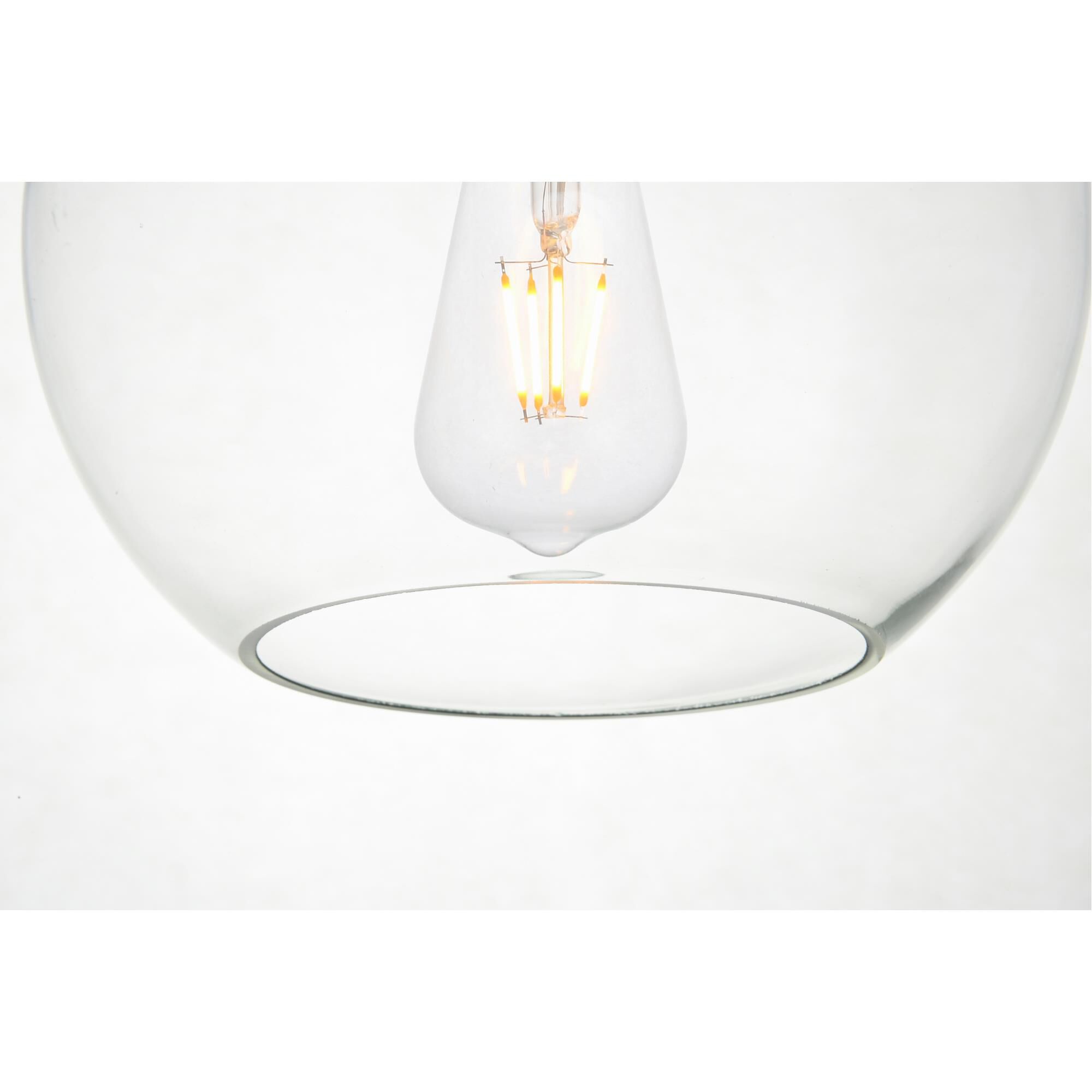 Shown in Black finish and Clear glass