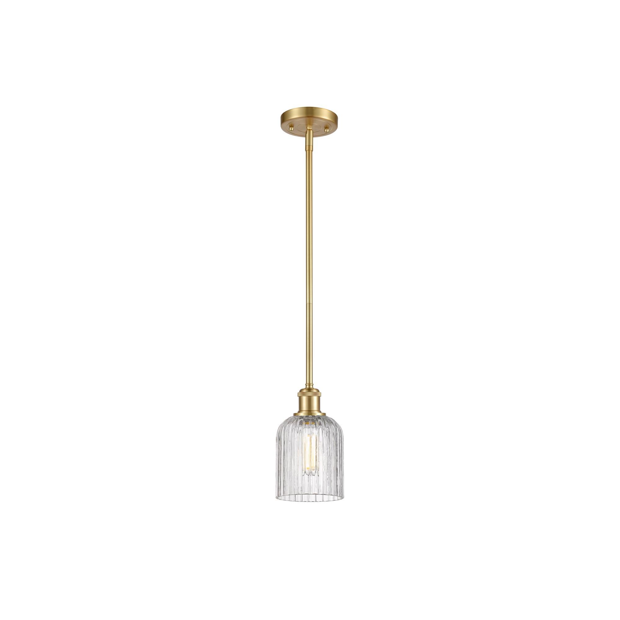 Shown in Satin Gold finish and Clear glass