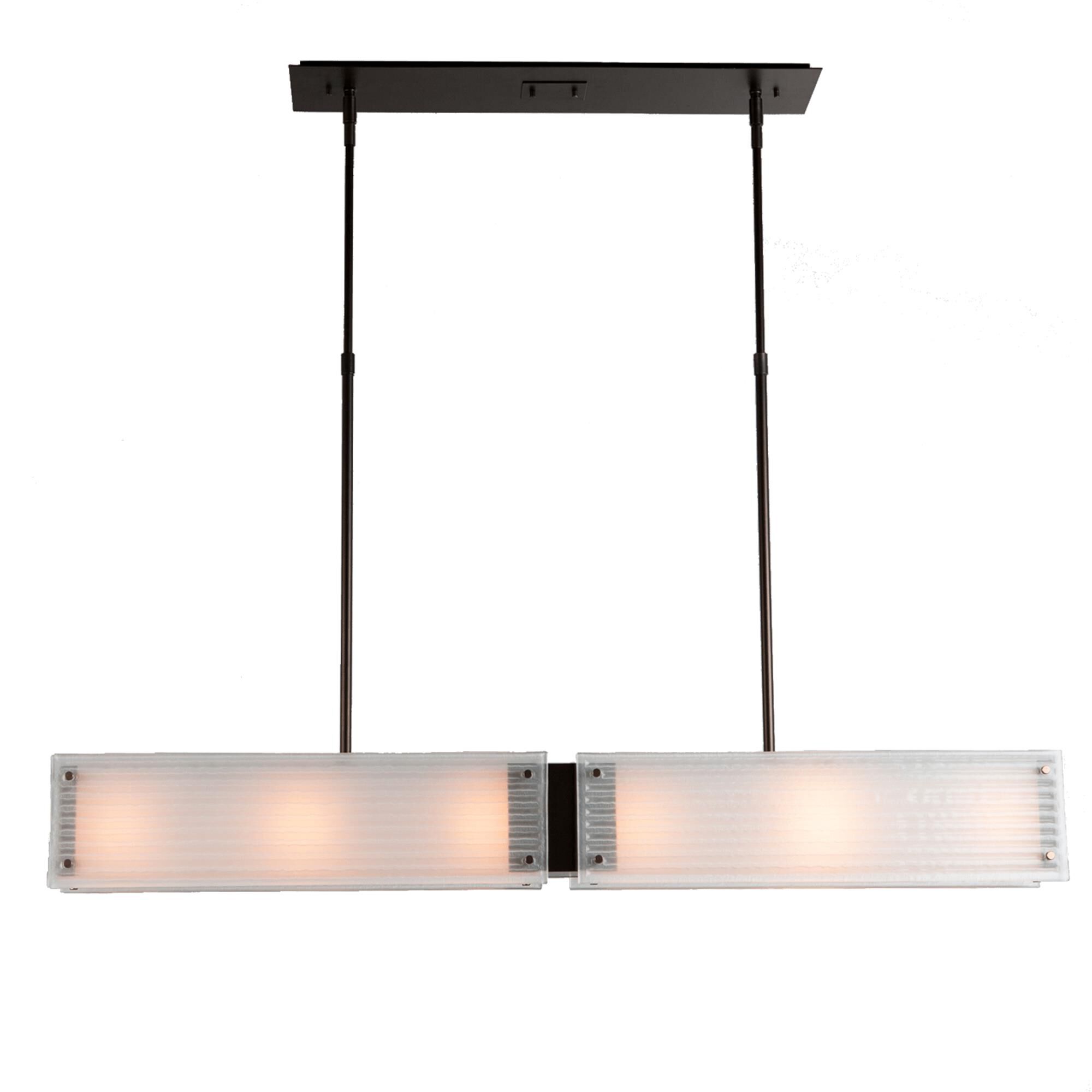 Shown in Flat Bronze finish and Frosted Strata glass