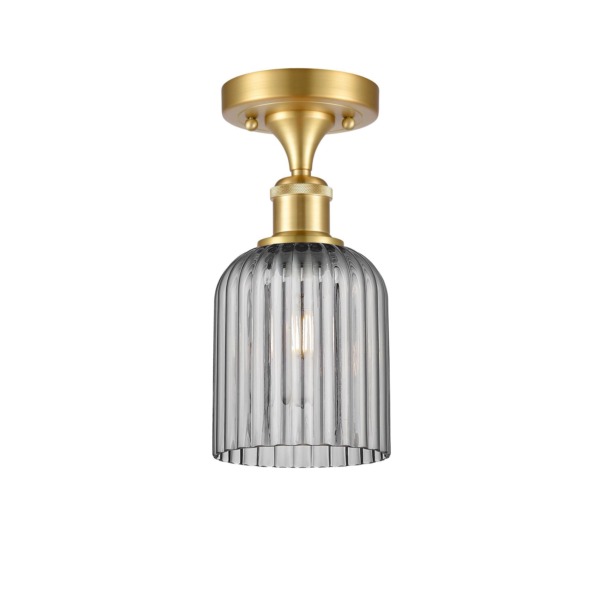 Shown in Satin Gold finish and Light Smoke shade