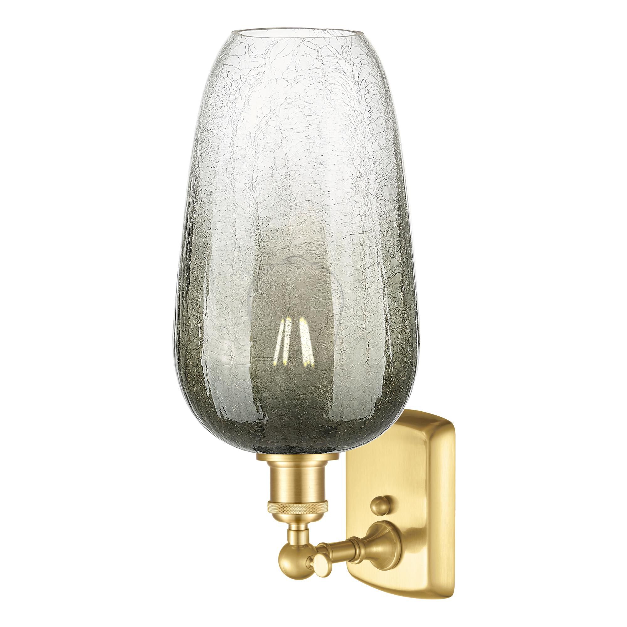 Shown in Satin Gold finish and Slate glass