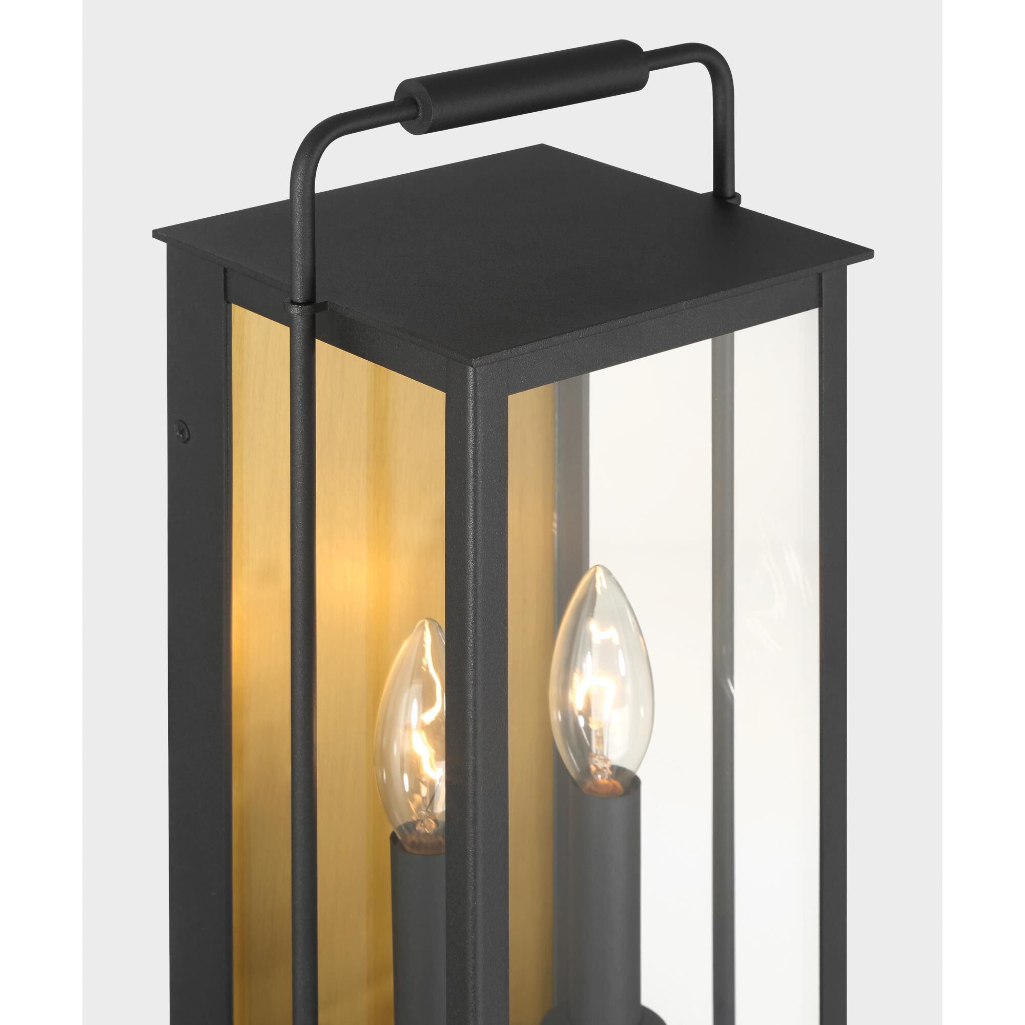 Shown in Sand Coal Black and Painted Legacy Brass finish and Clear glass