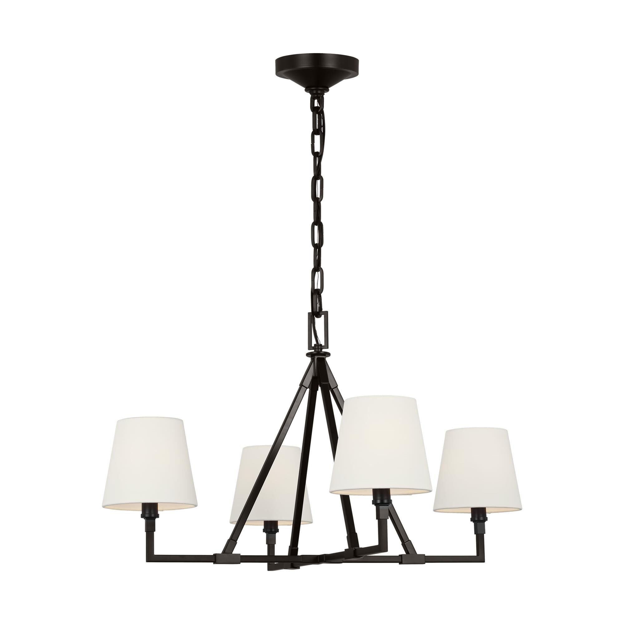 Shown in Aged Iron finish and White Linen shade
