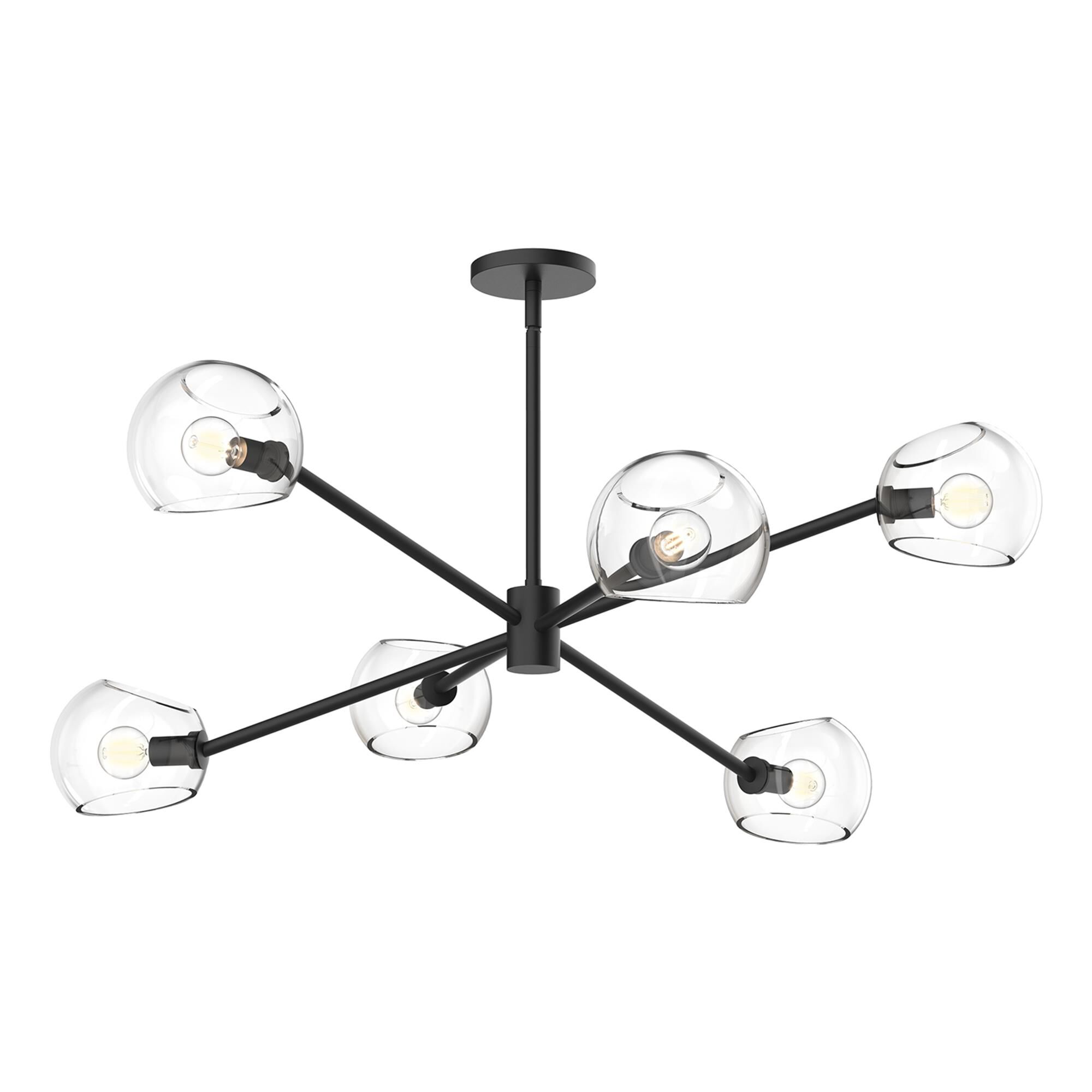 Shown in Matte Black finish and Clear glass