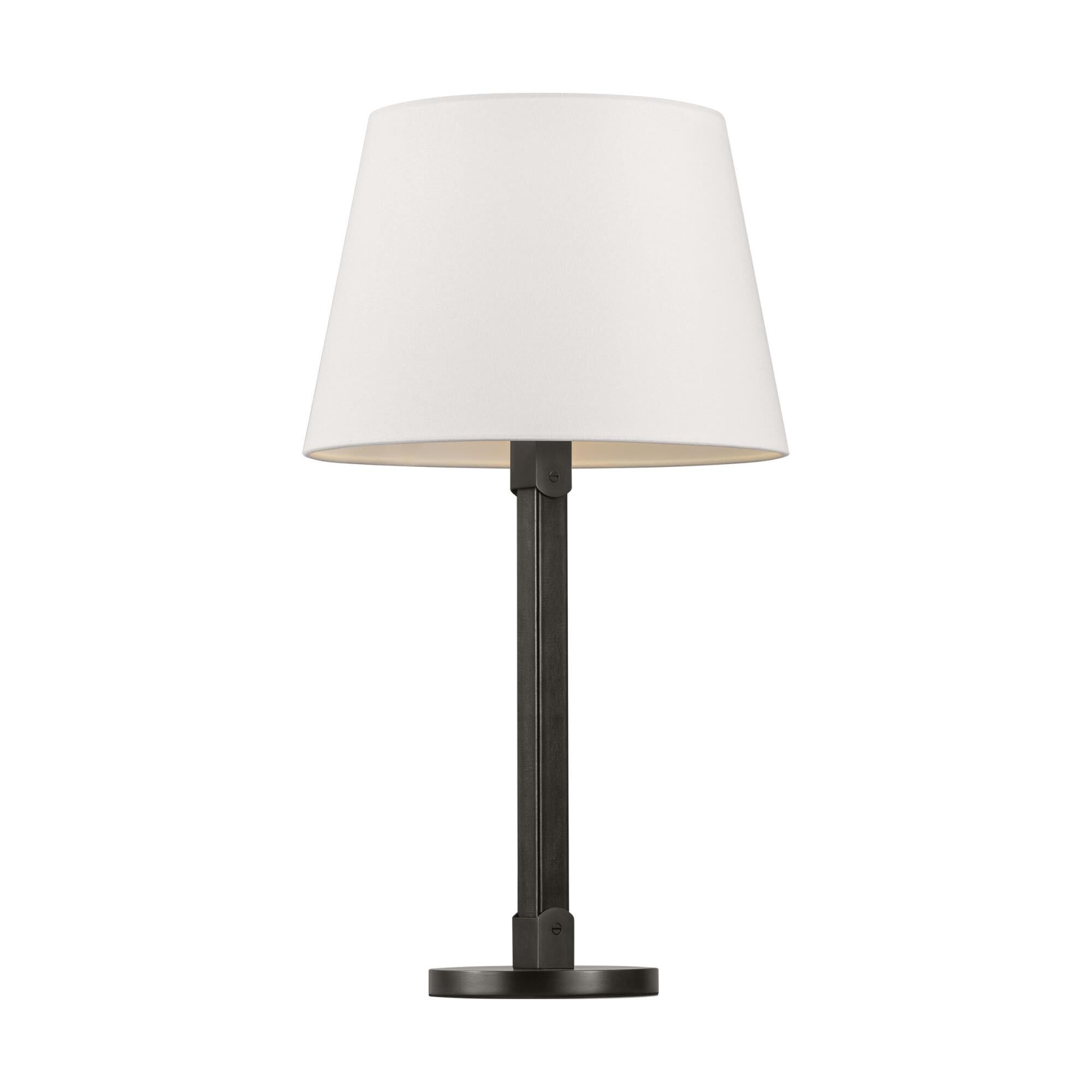 Shown in Aged Iron finish and White Linen shade