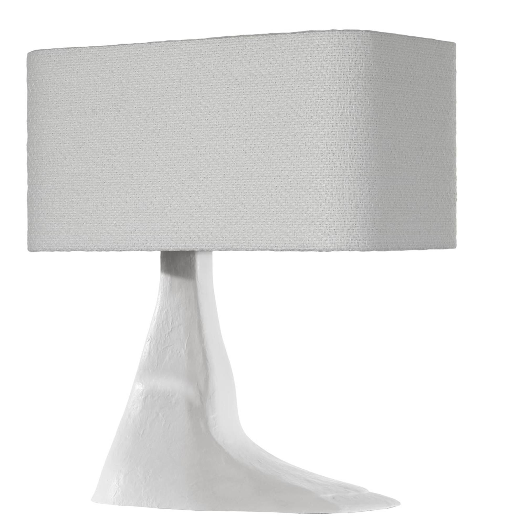Shown in Plaster White finish and Boucle Rectangle shade