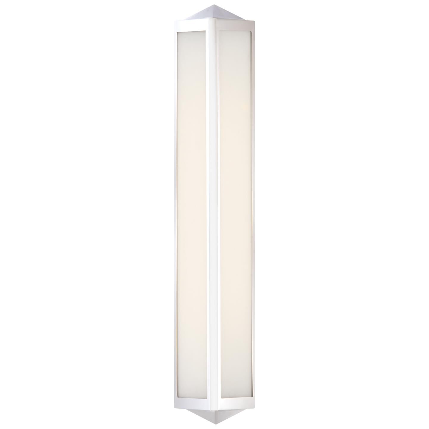 Shown in Polished Nickel finish and White glass