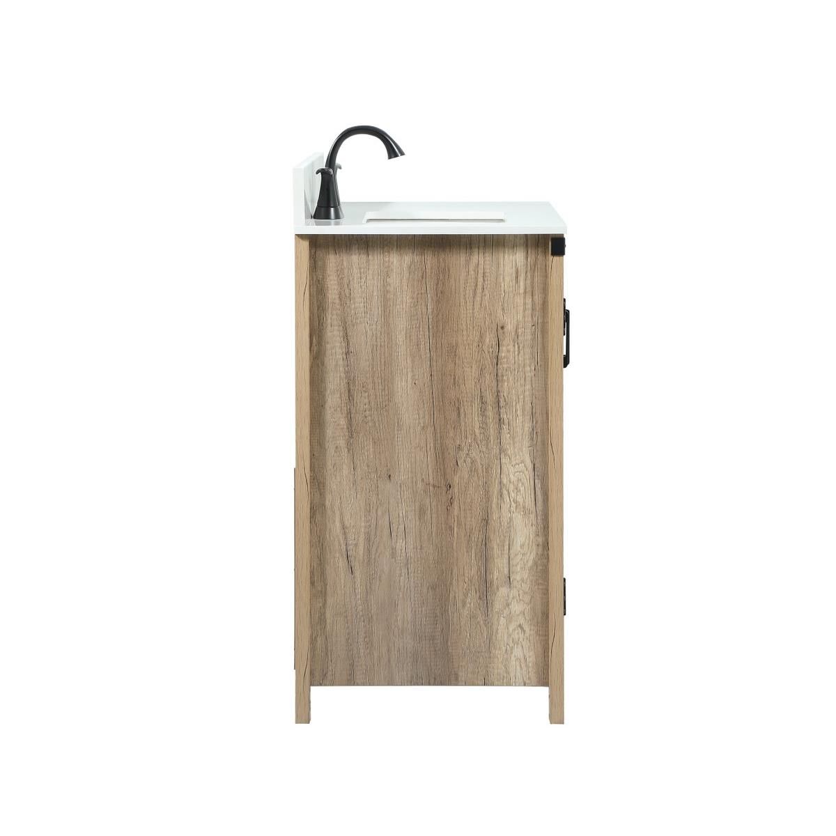 Shown in Natural Oak finish and With Backsplash accent