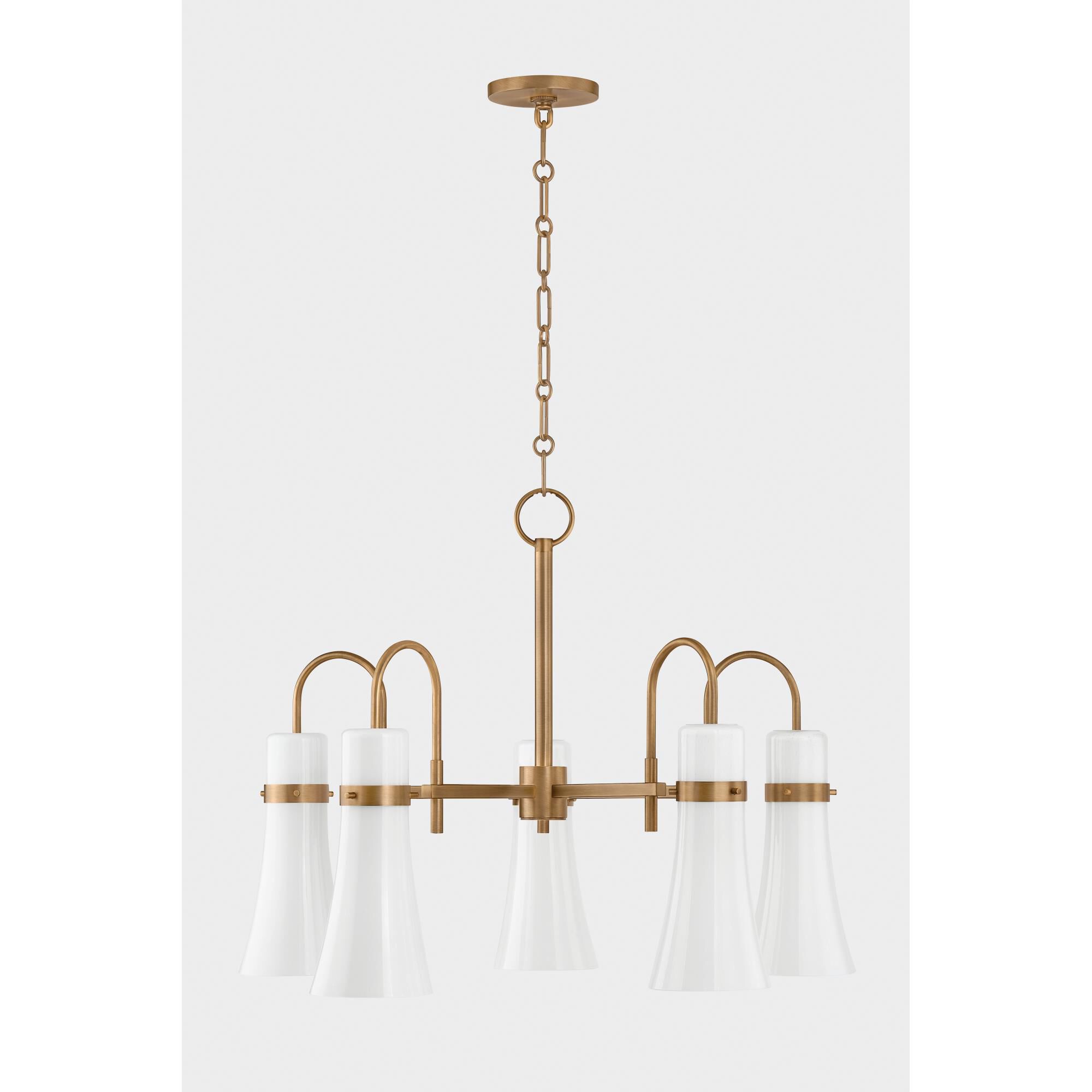 Shown in Patina Brass finish and Seeded Opal glass