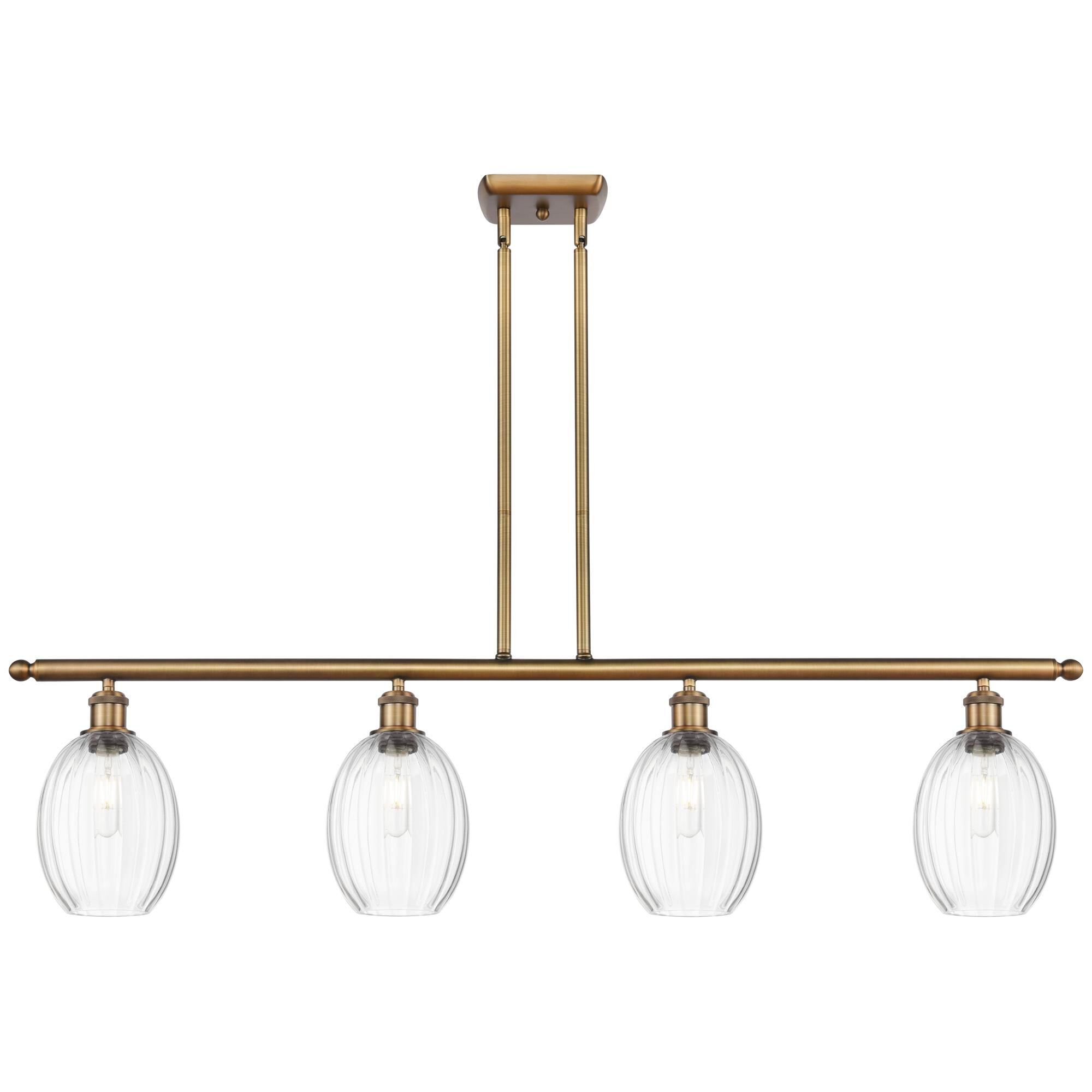 Shown in Brushed Brass finish and Clear glass