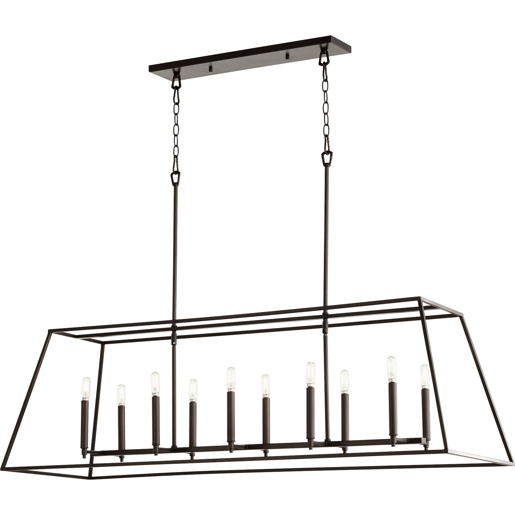 Gabriel 54 Inch 10 Light Linear Suspension Light by Quorum International