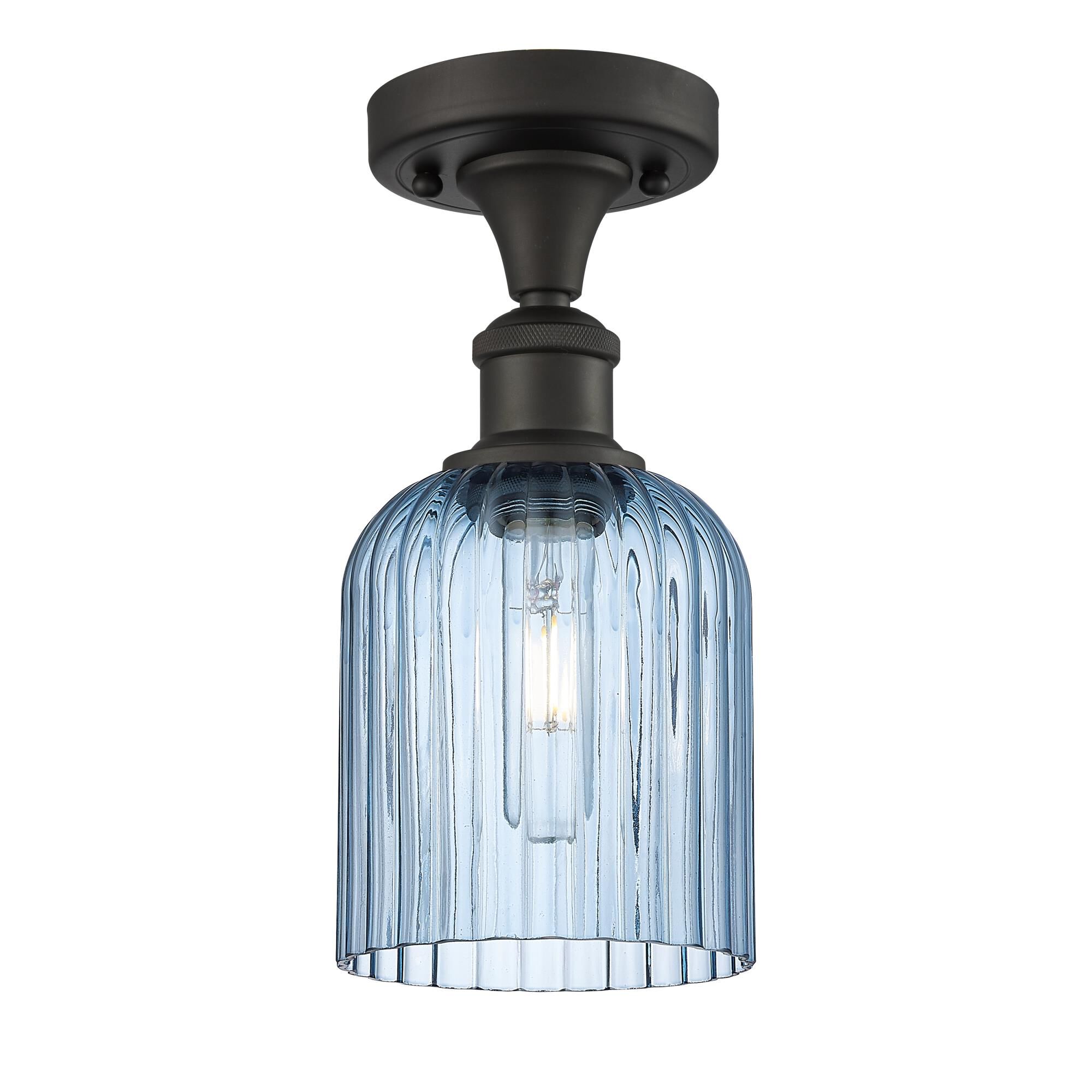 Shown in Oil Rubbed Bronze finish and Princess Blue shade