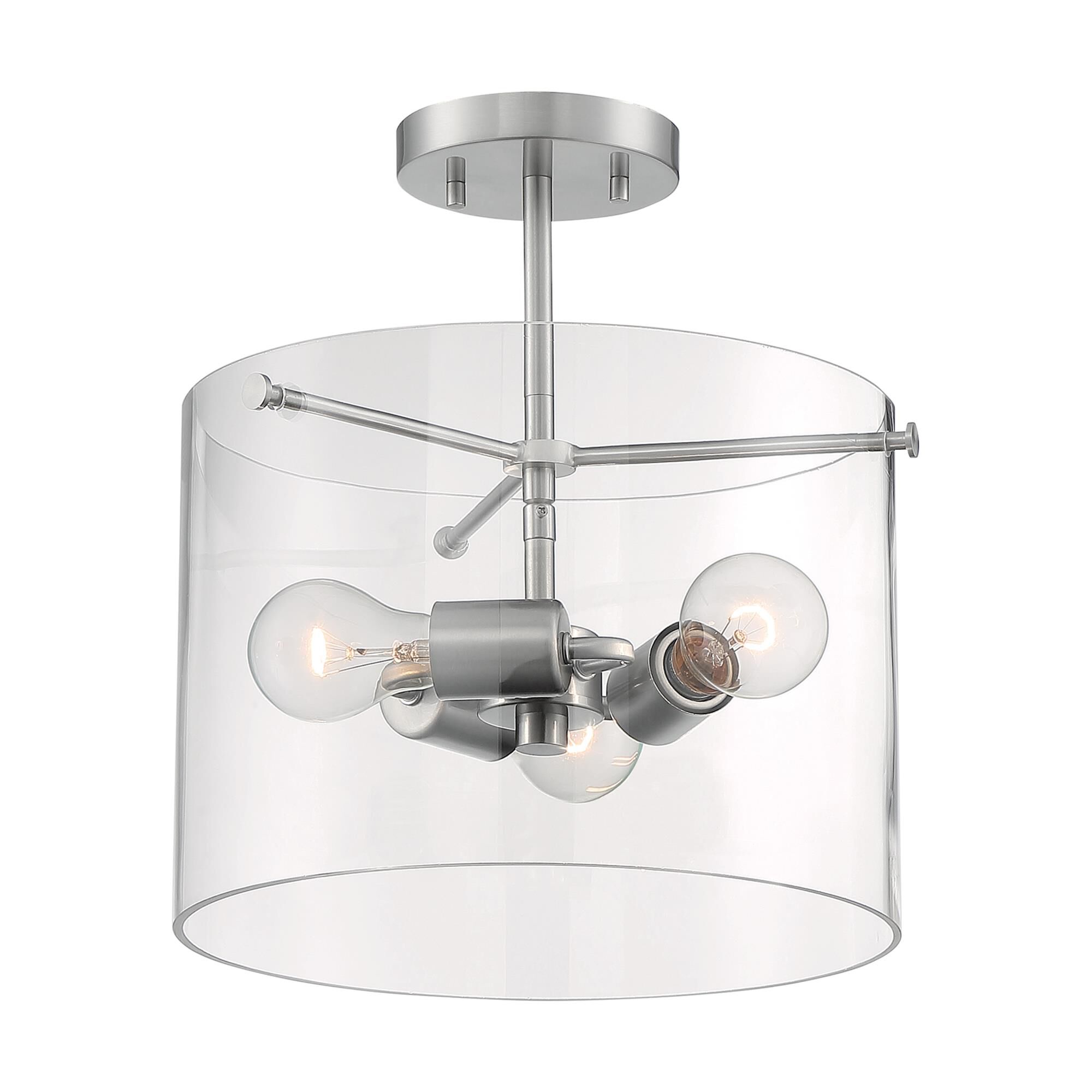 Sommerset 11 Inch 3 Light Semi Flush Mount by Nuvo Lighting