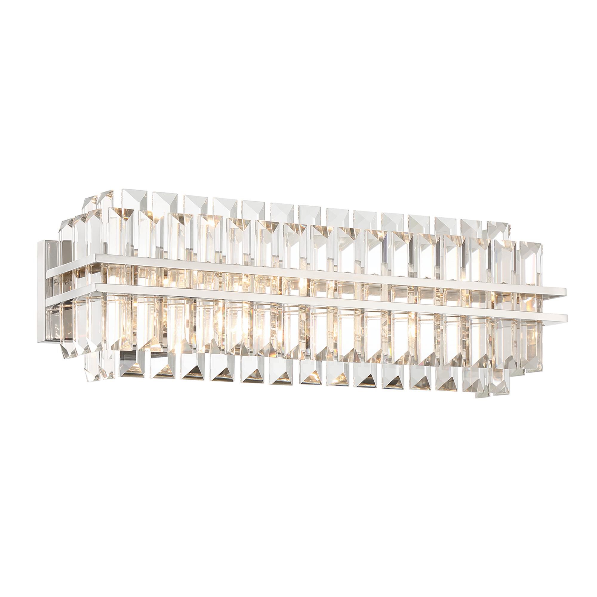 Shown in Polished Nickel finish and Faceted crystal