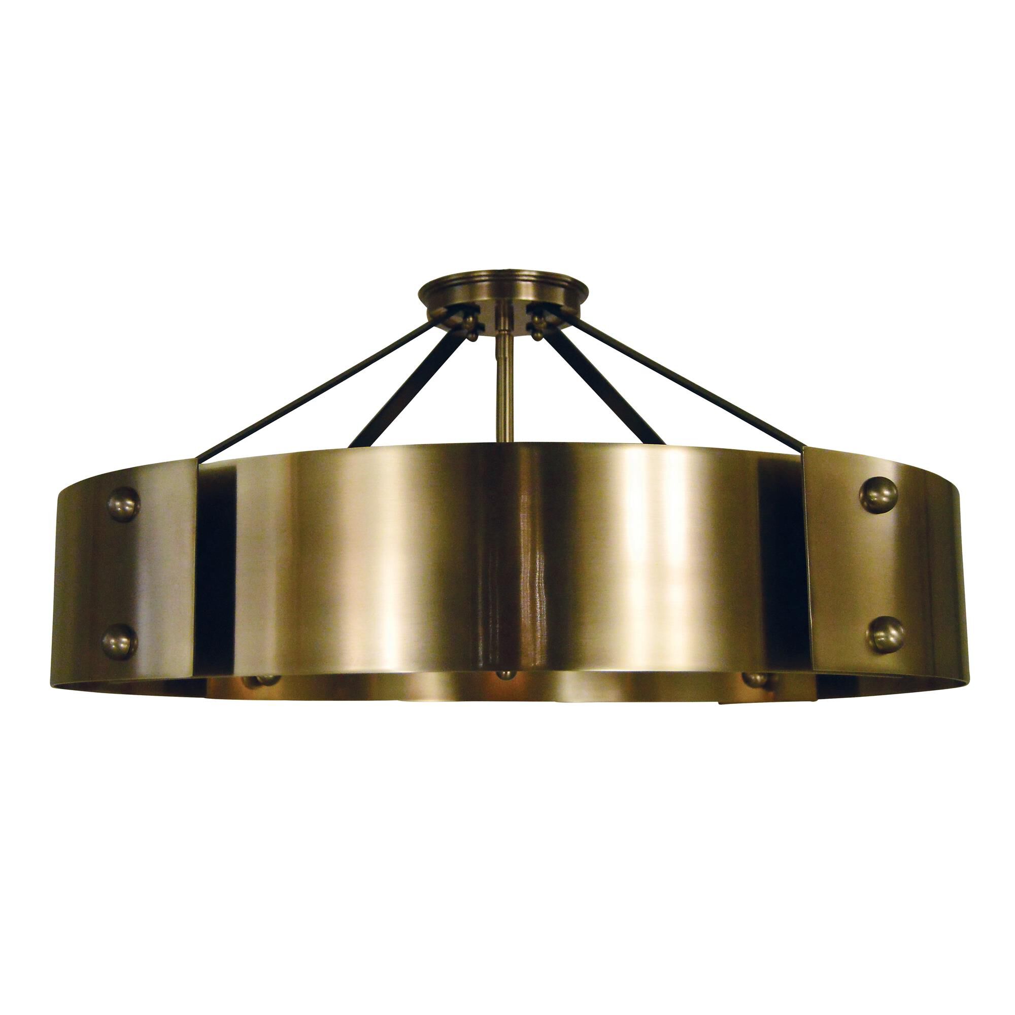 Shown in Antique Brass with Matte Black Accents finish