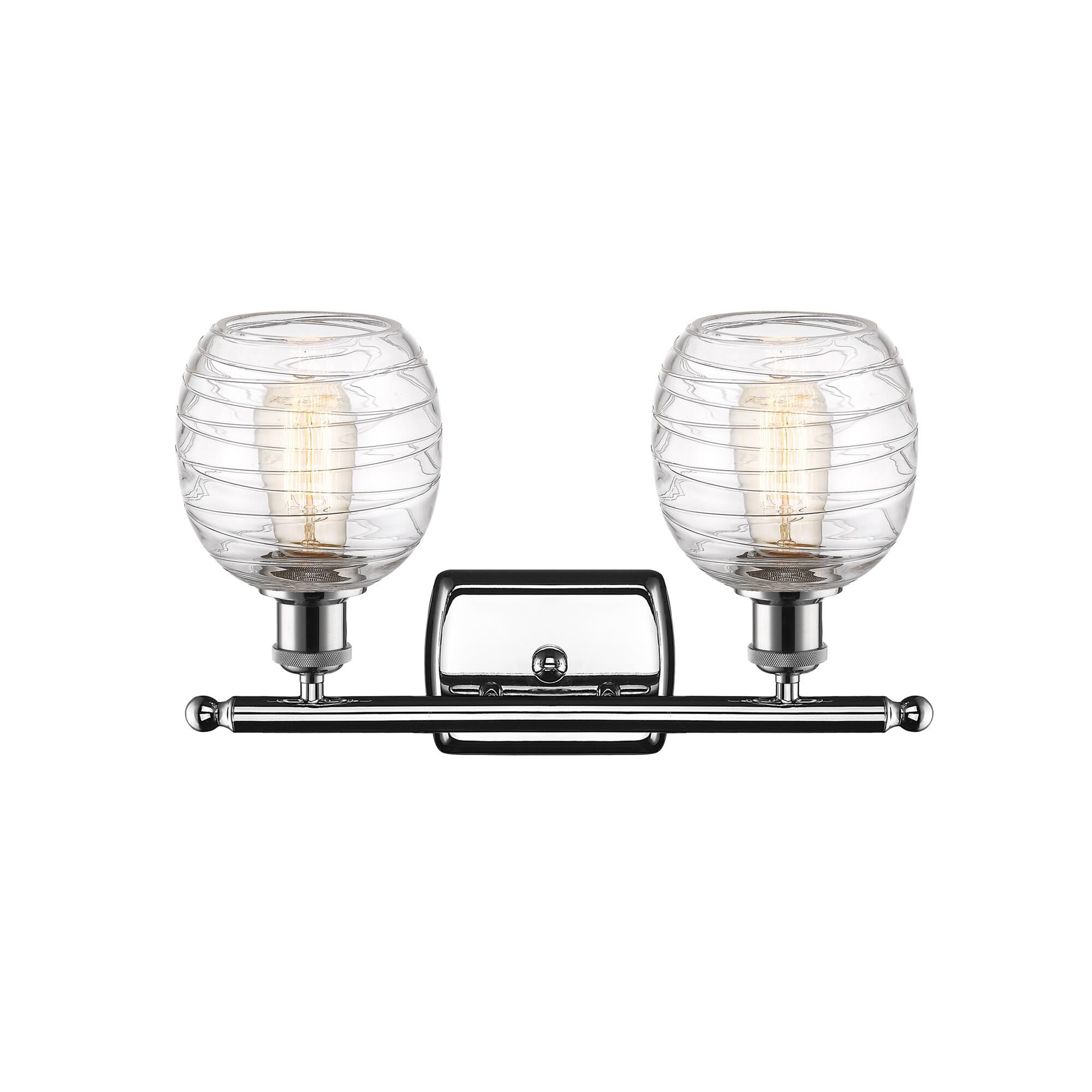Shown in Polished Chrome finish and Deco Swirl glass