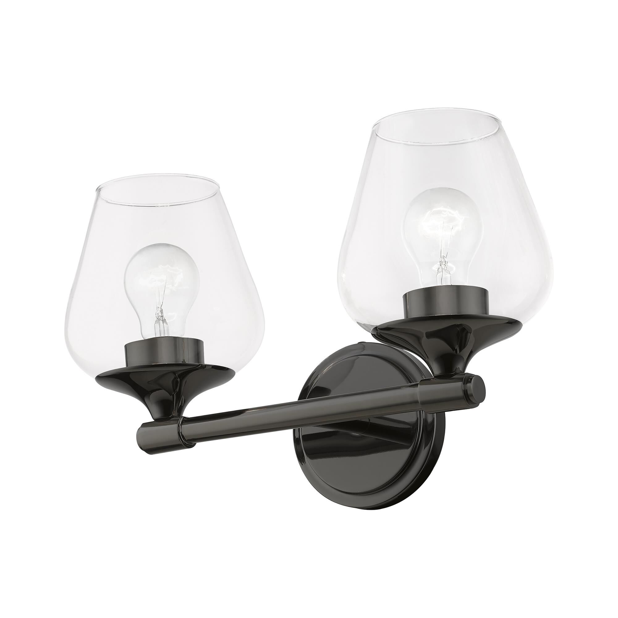 Shown in Black Chrome finish and Clear glass