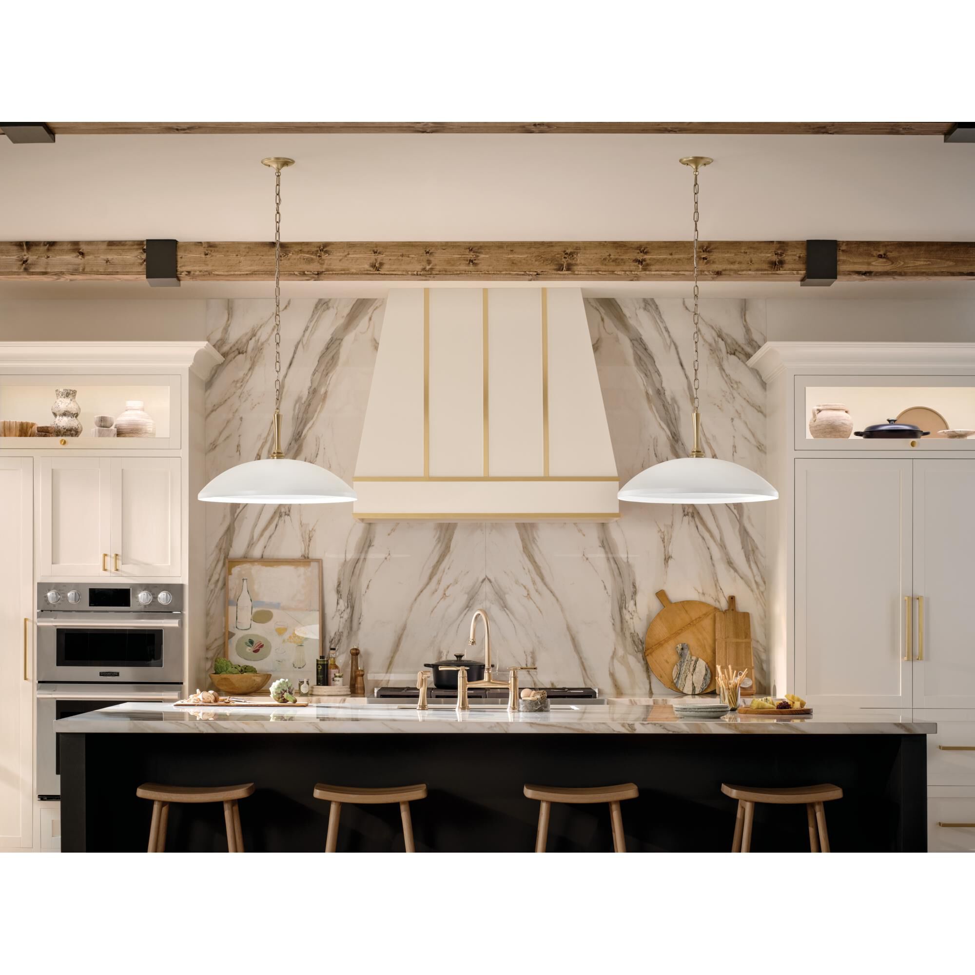 Shown in White finish and Metal, Dome and Smooth shade