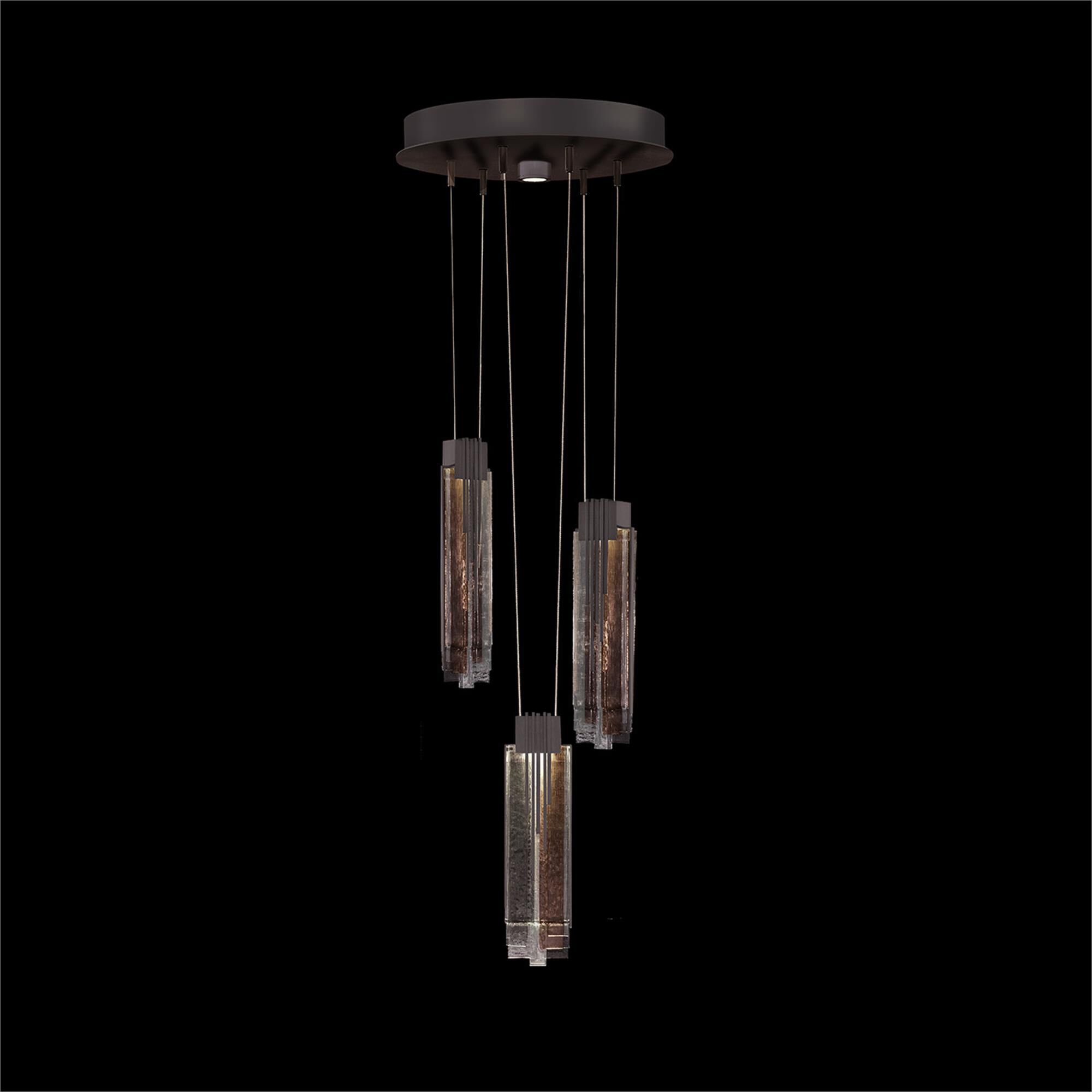 Shown in Black finish and Multi-Tone glass