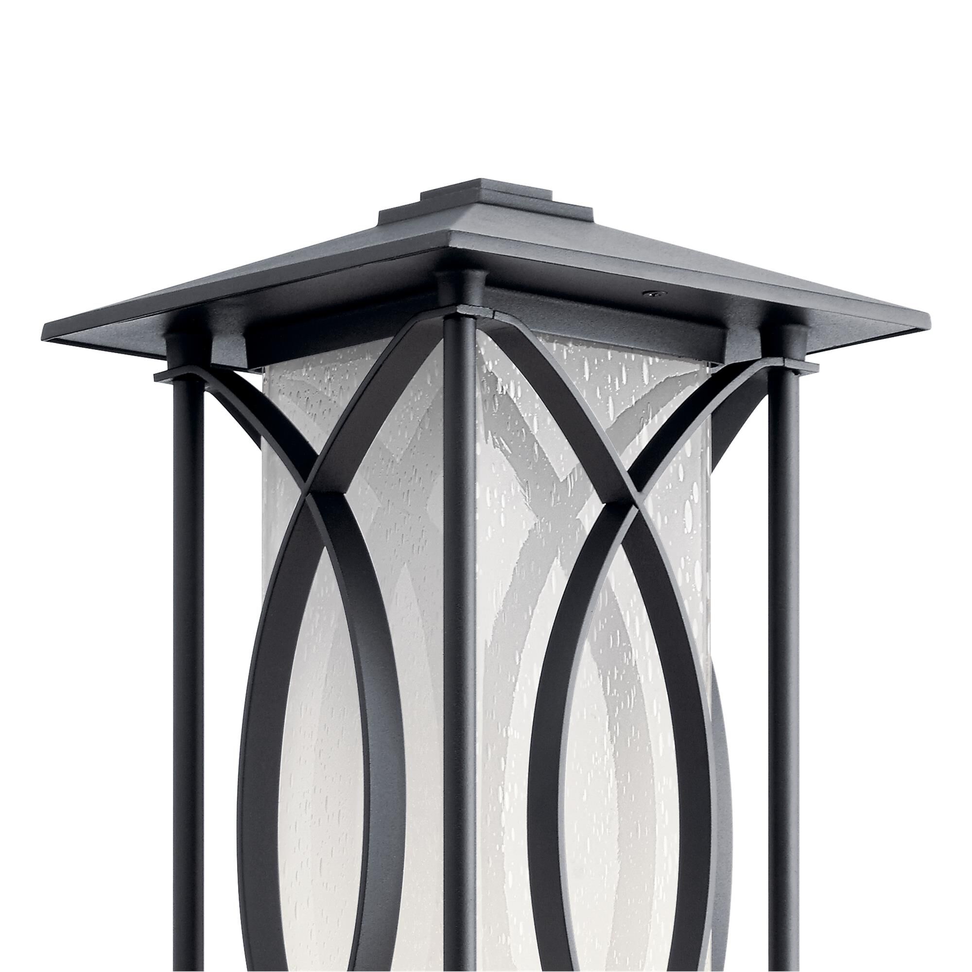 Shown in Textured Black finish and Clear Seeded With Inside Etch glass
