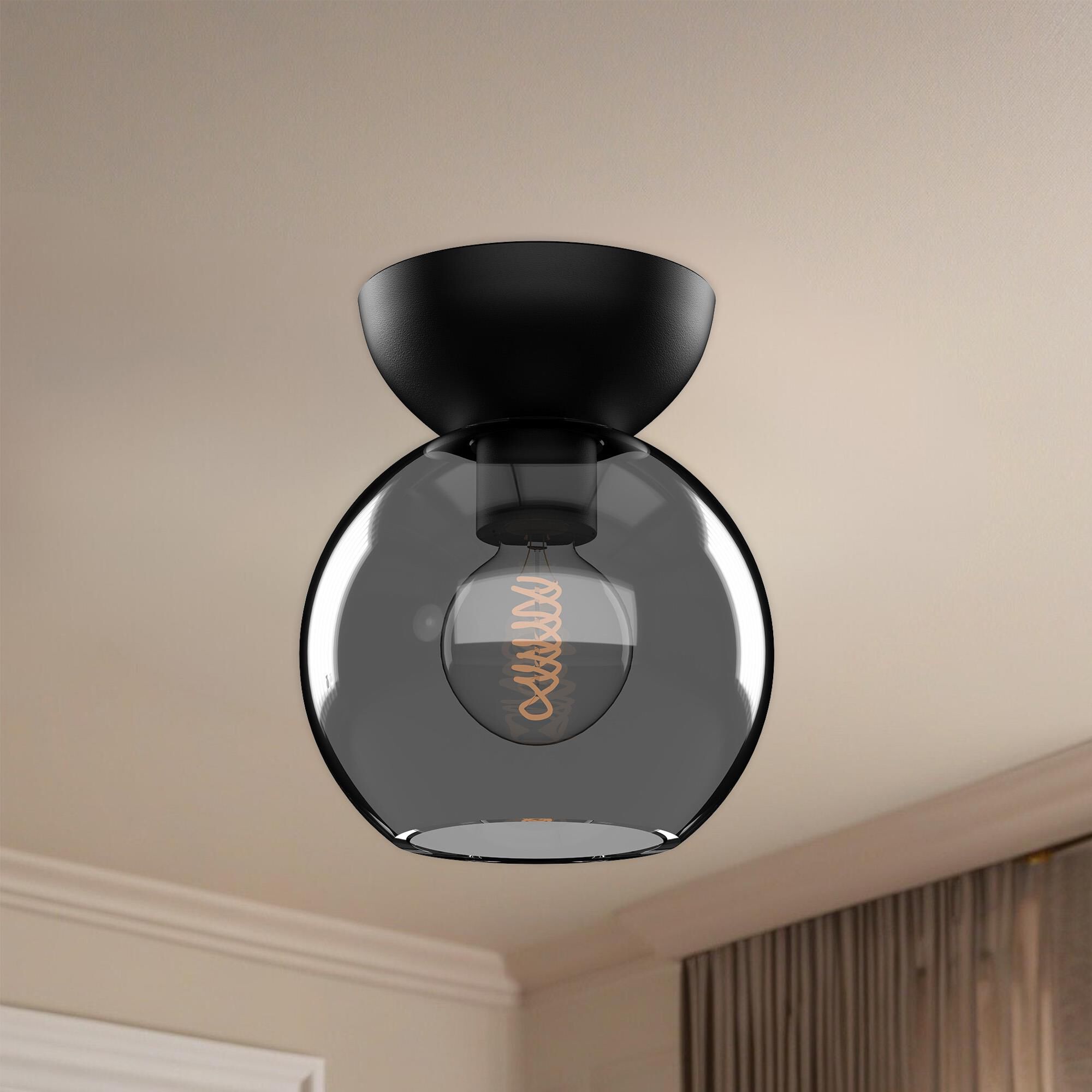 Shown in Black finish and Smoked glass