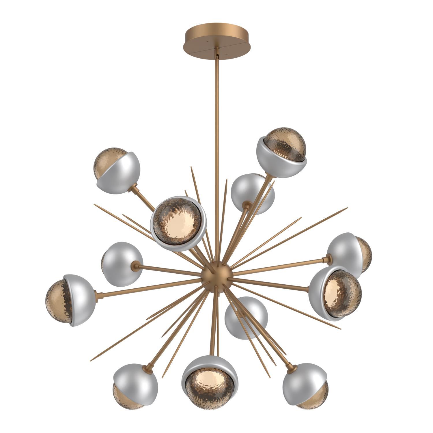 Shown in Novel Brass finish and Bronze glass and Classic Silver accent