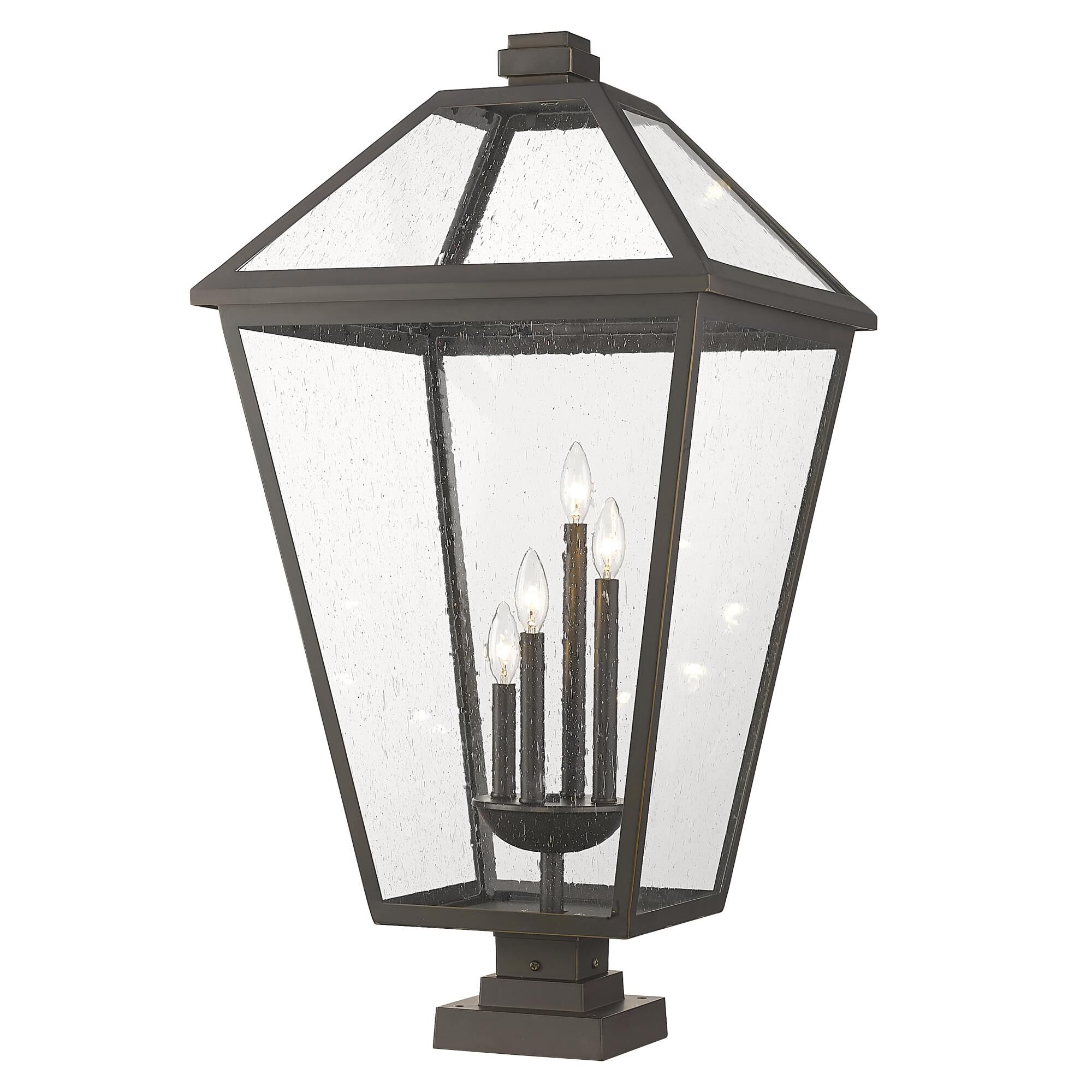 Shown in Oil Rubbed Bronze finish and Glass shade