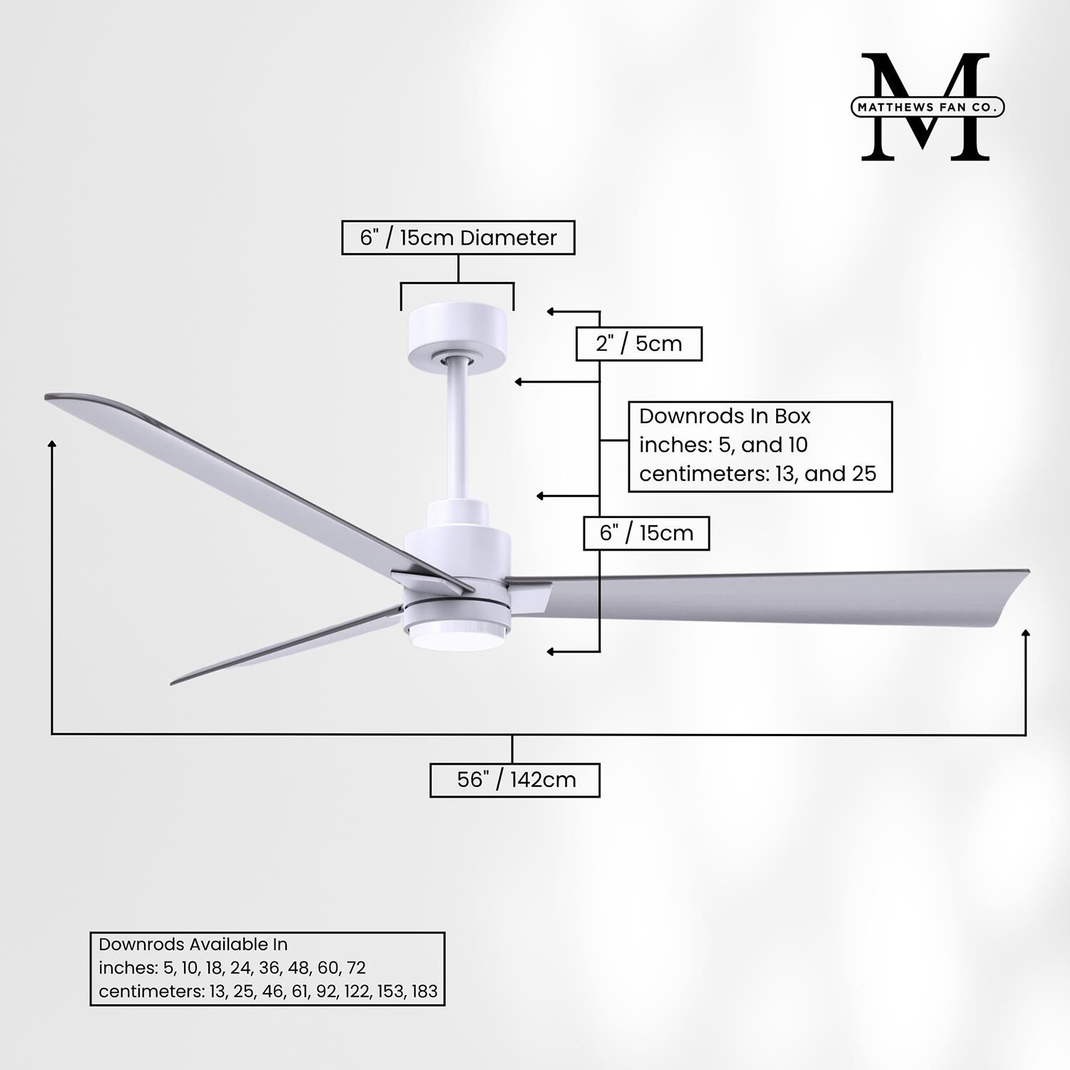 Alessandra 56 Inch Ceiling Fan by Matthews Fan Company