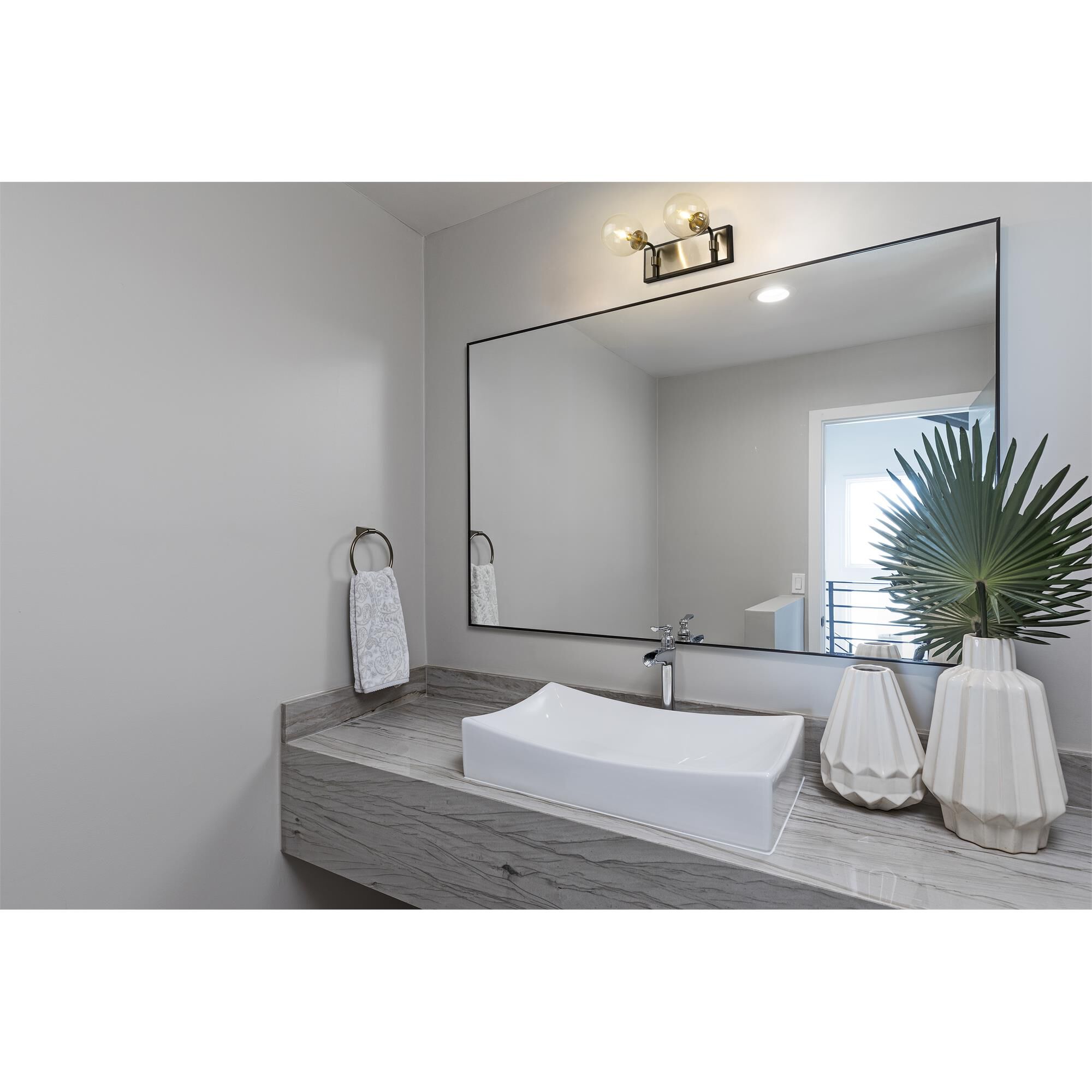 Shown in Matte Black + Brushed Nickel finish and Glass shade