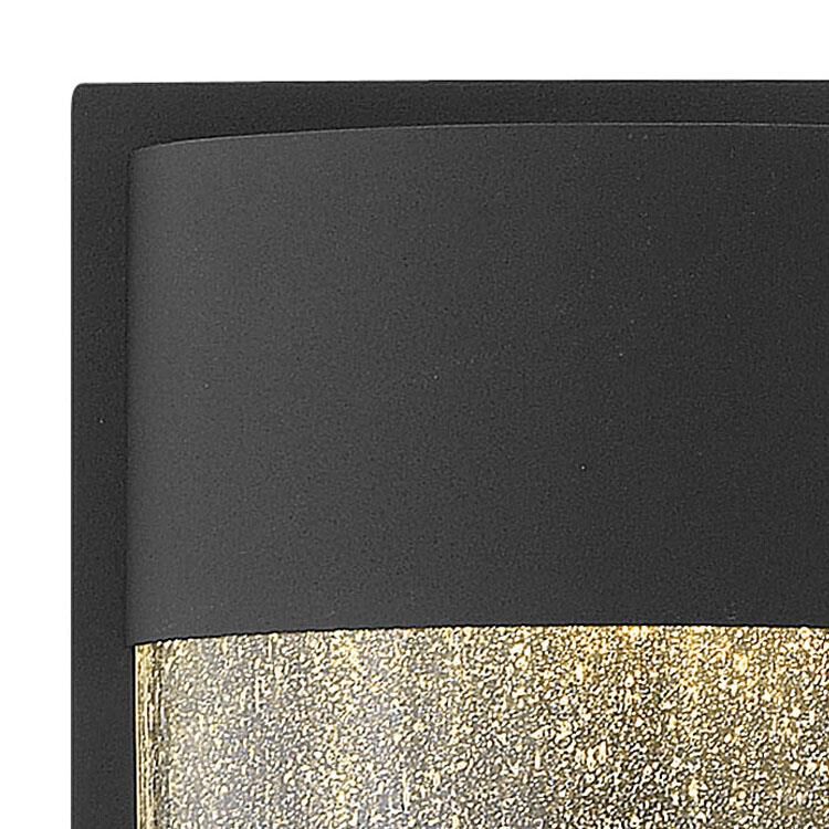 Shown in Black finish and Clear Seedy glass