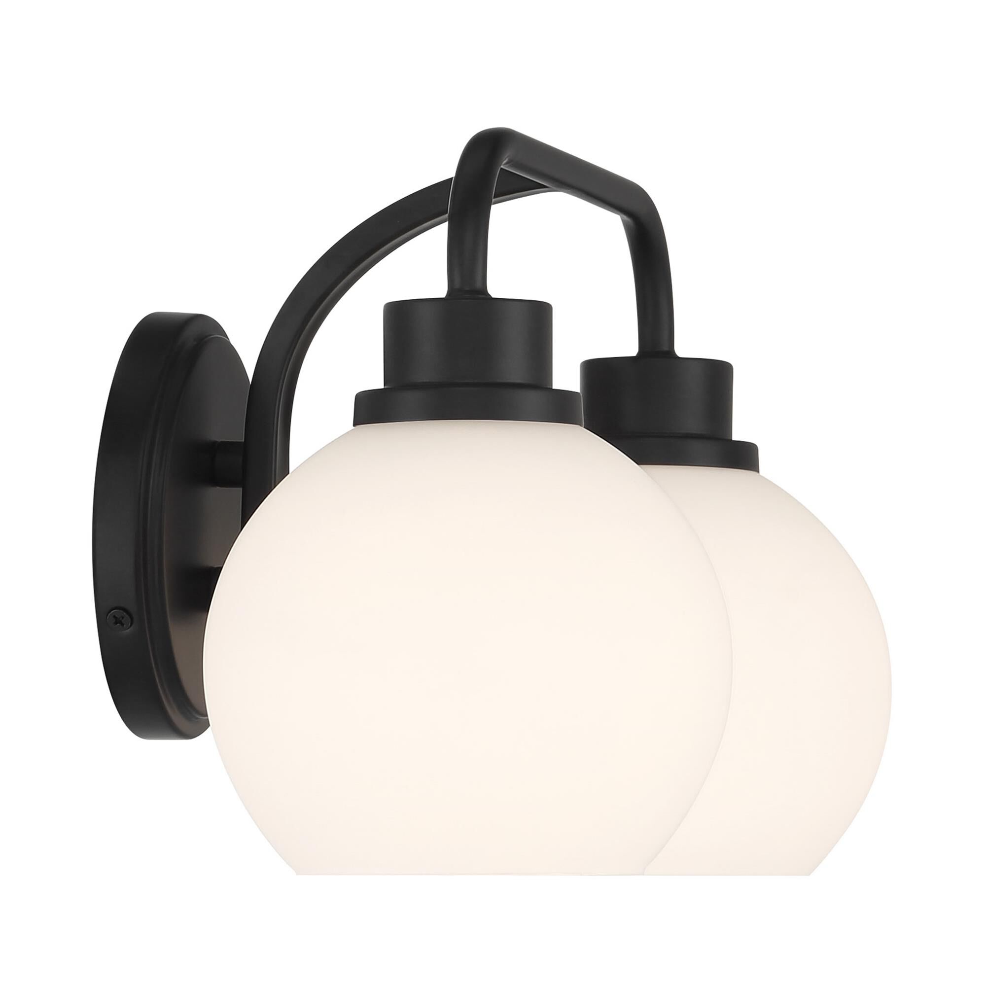 Shown in Matte Black finish and White Opal glass