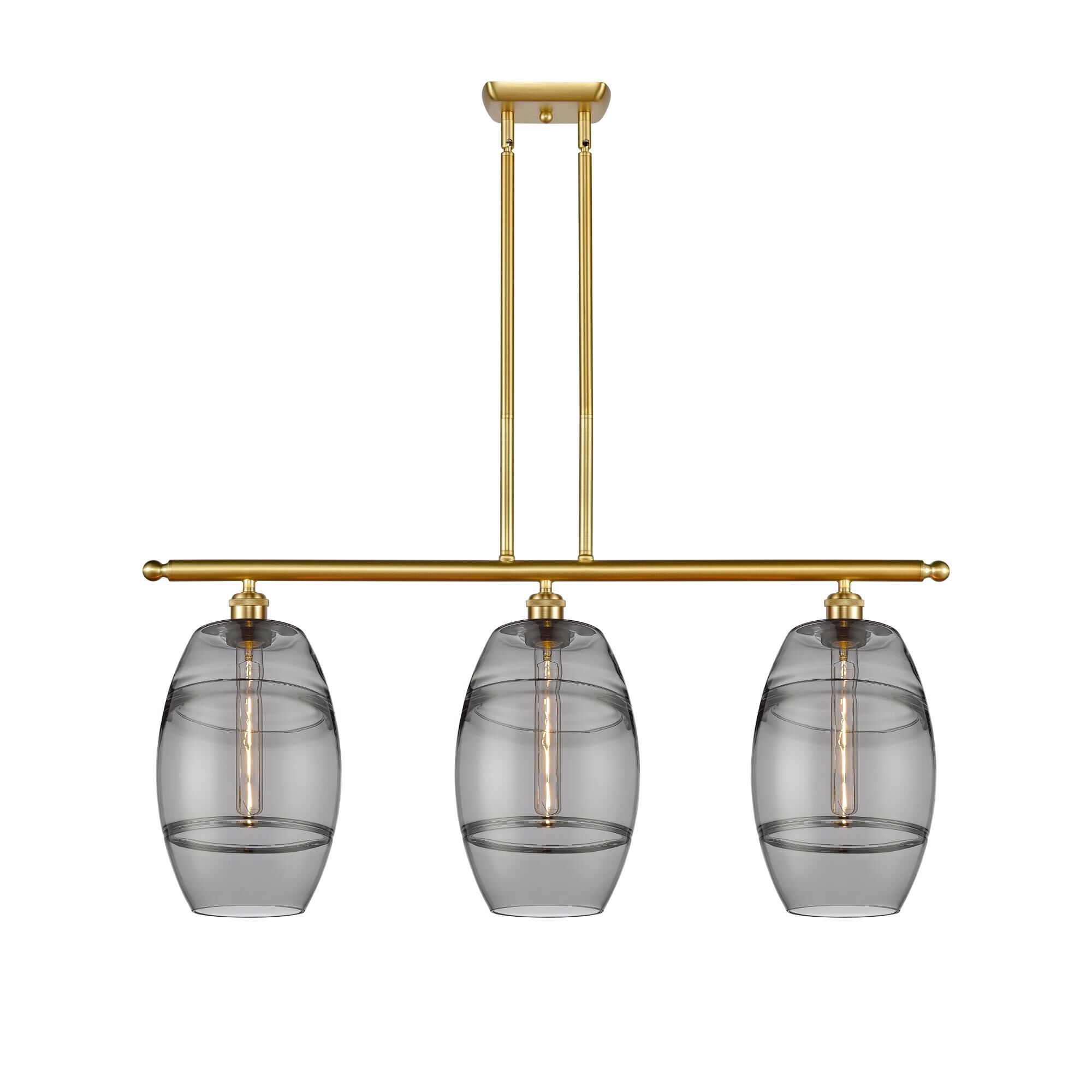 Shown in Satin Gold finish and Light Smoke glass