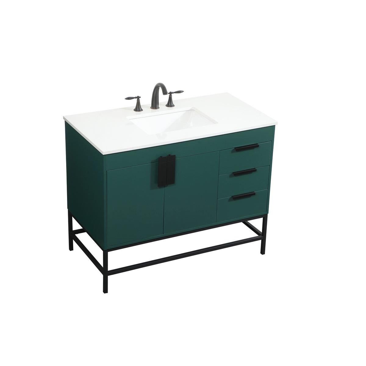 Shown in Green finish and Without Backsplash accent