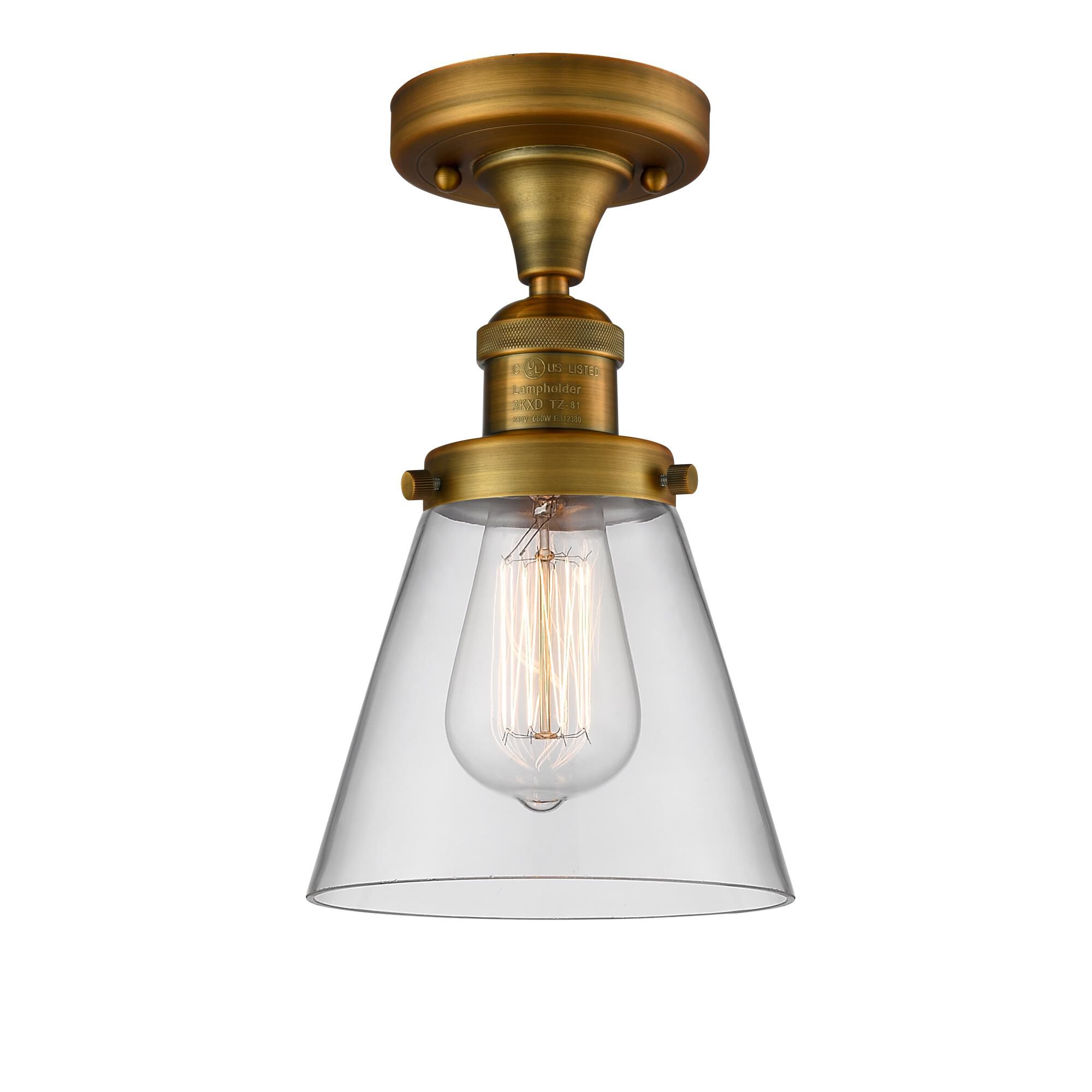 Bruno Marashlian Small Cone 6 Inch 1 Light Semi Flush Mount by Innovations Lighting