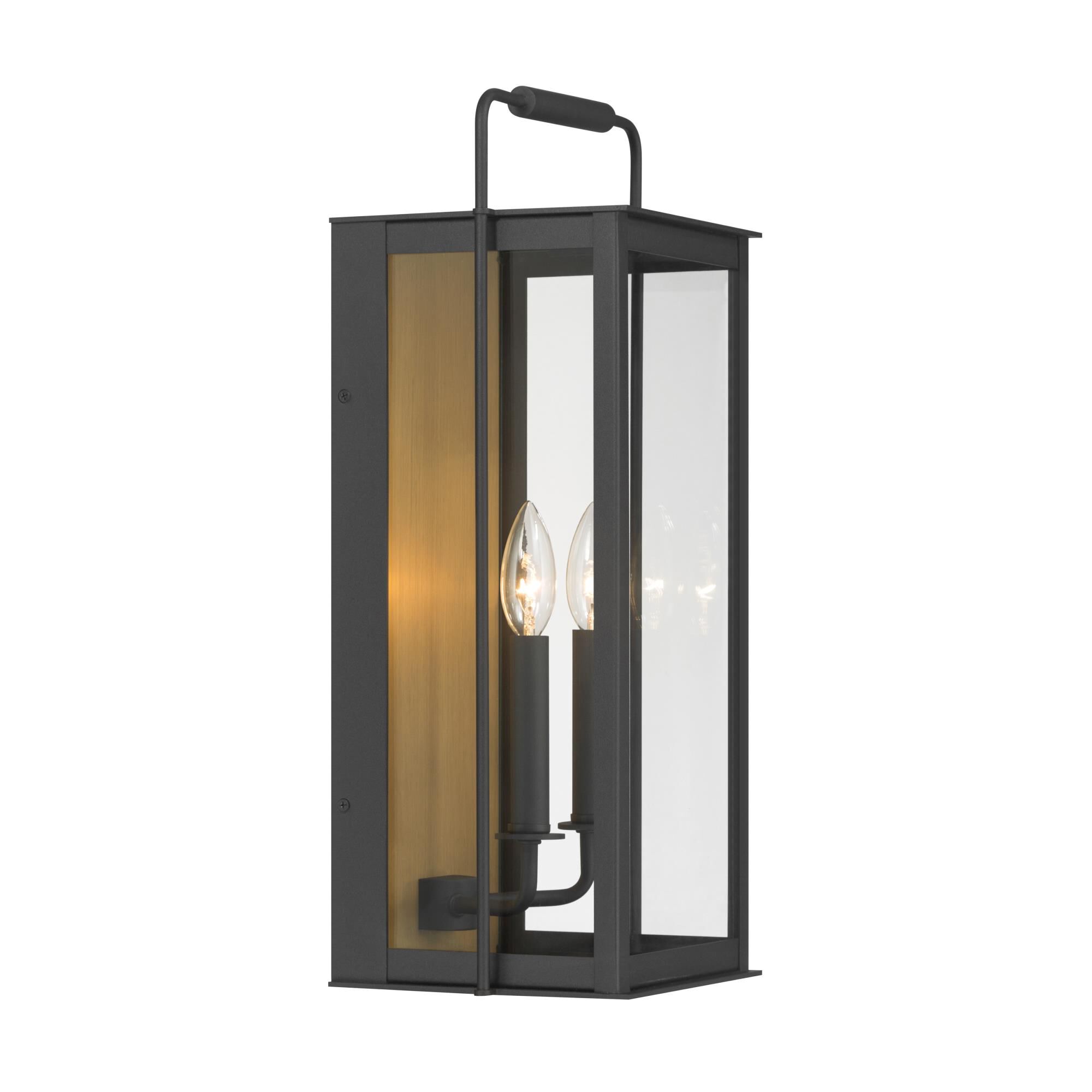 Shown in Sand Coal Black and Painted Legacy Brass finish and Clear glass