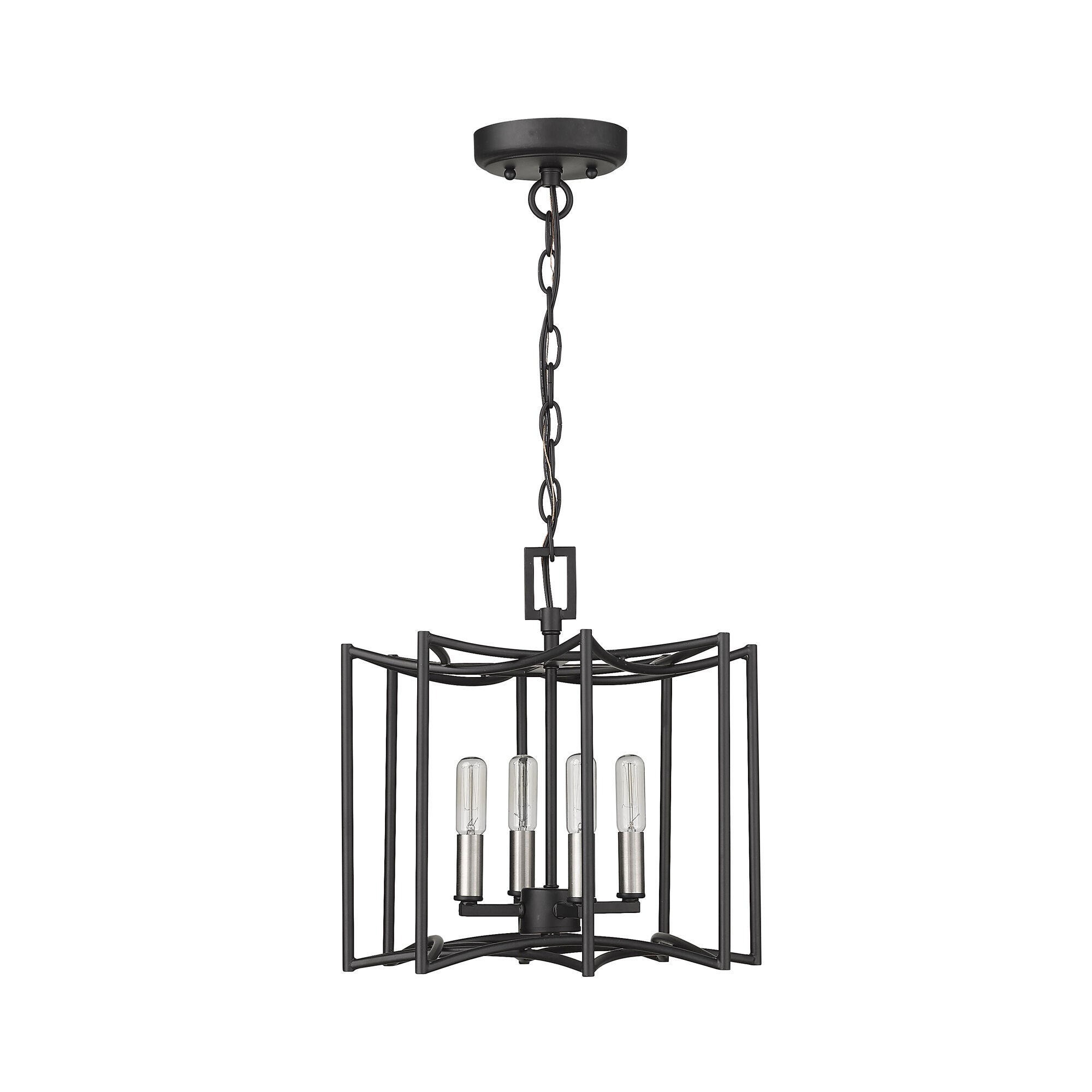 Shown in Matte Black finish and -- glass and -- shade