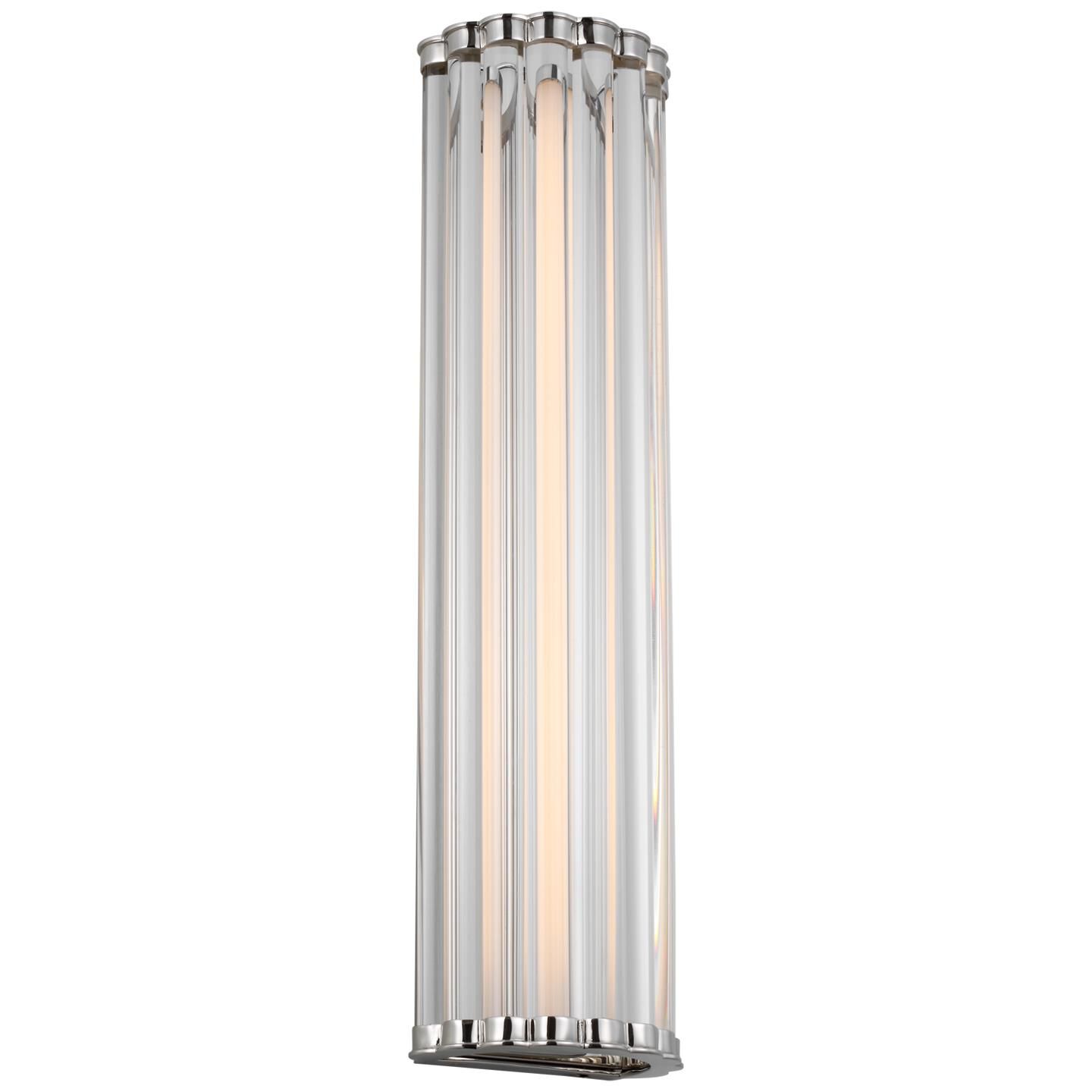 Shown in Polished Nickel finish and Clear Glass shade
