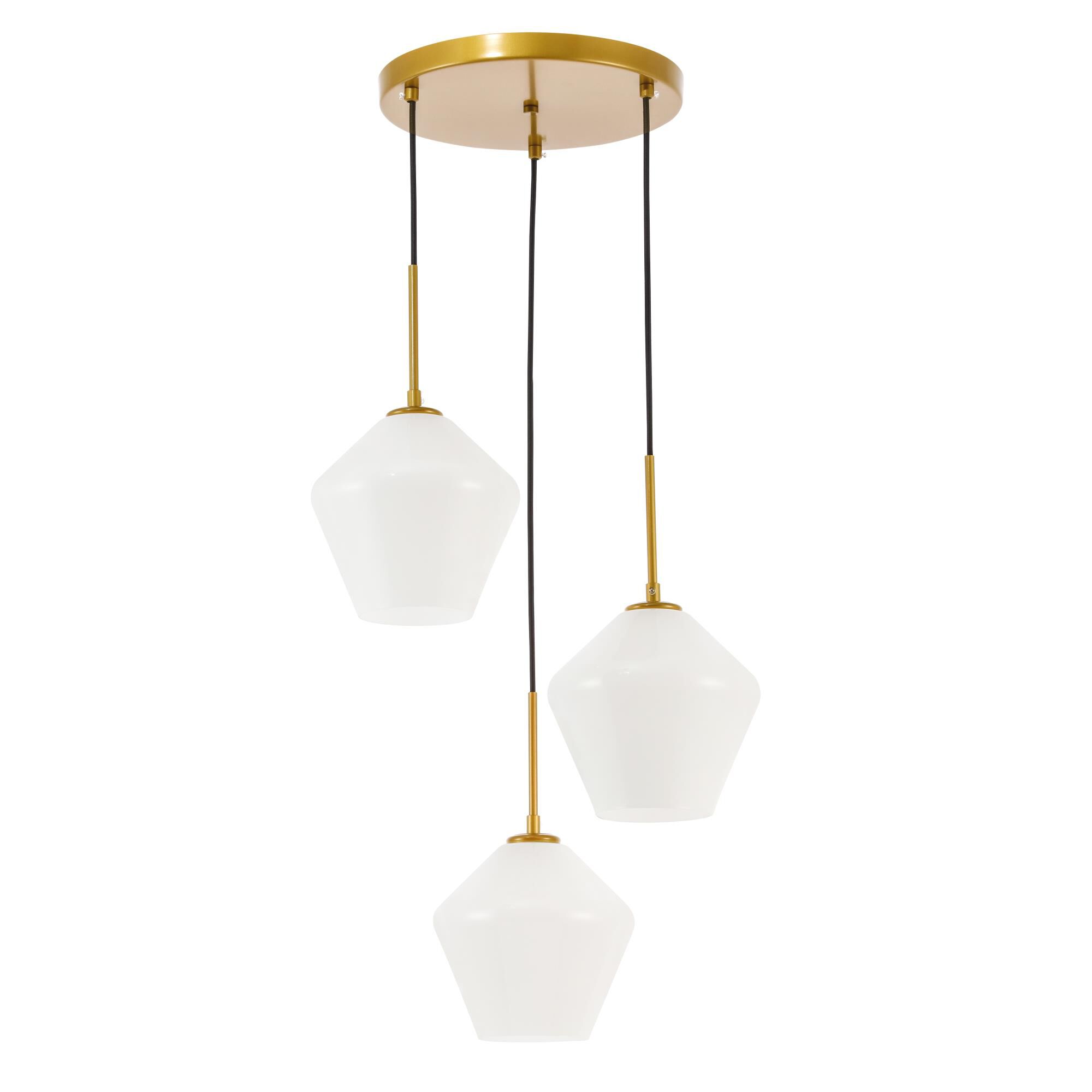 Gene 18 Inch 3 Light Multi Light Pendant by Elegant Lighting