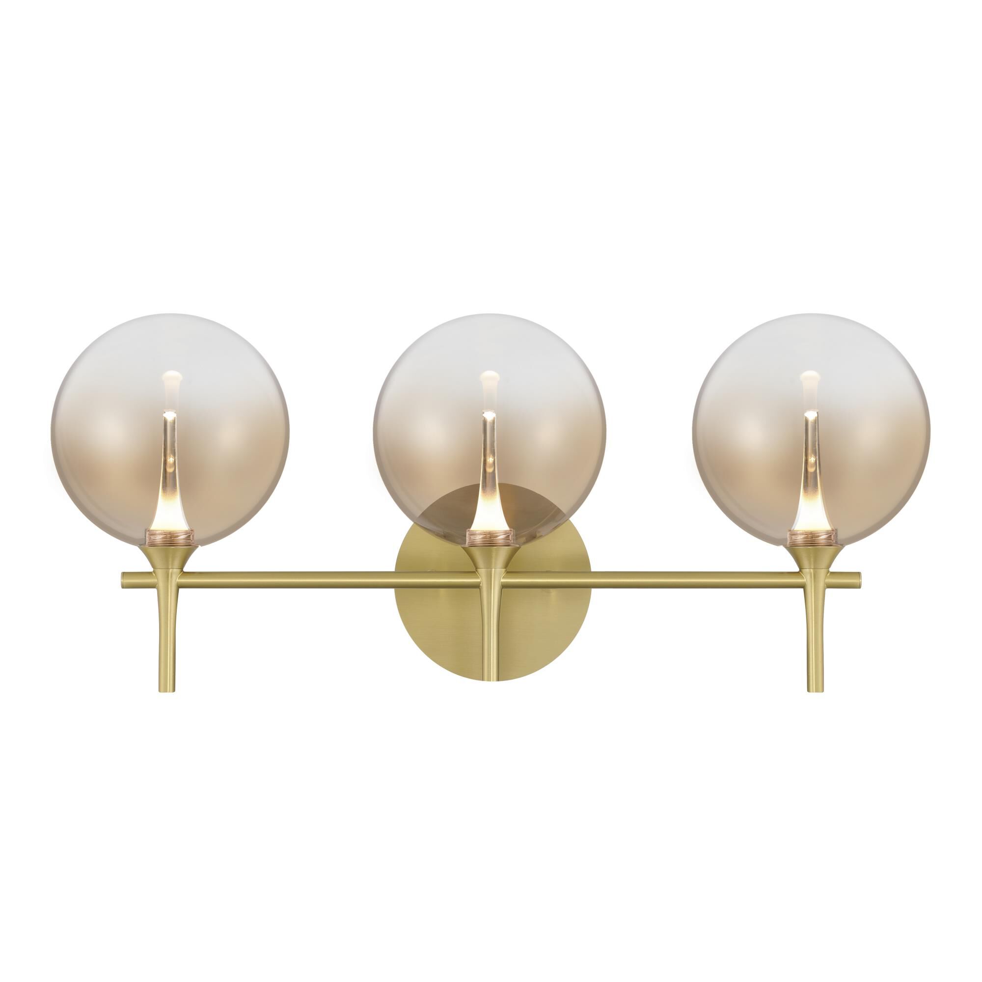 Shown in Gold finish and Amber glass