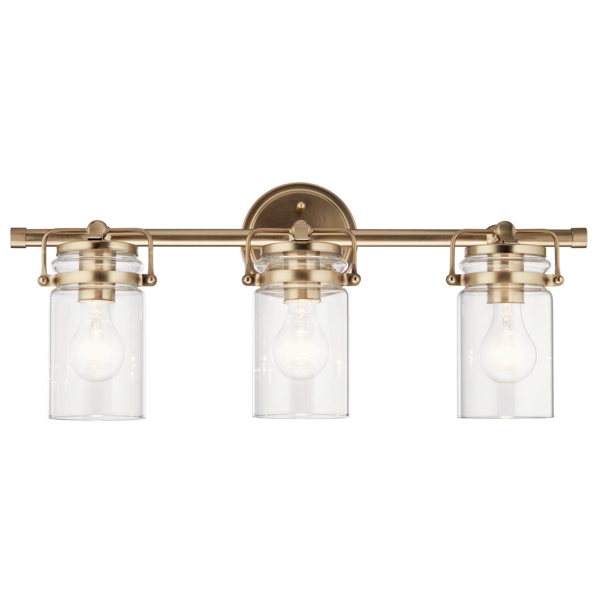 Shown in Champagne Bronze finish and Clear glass