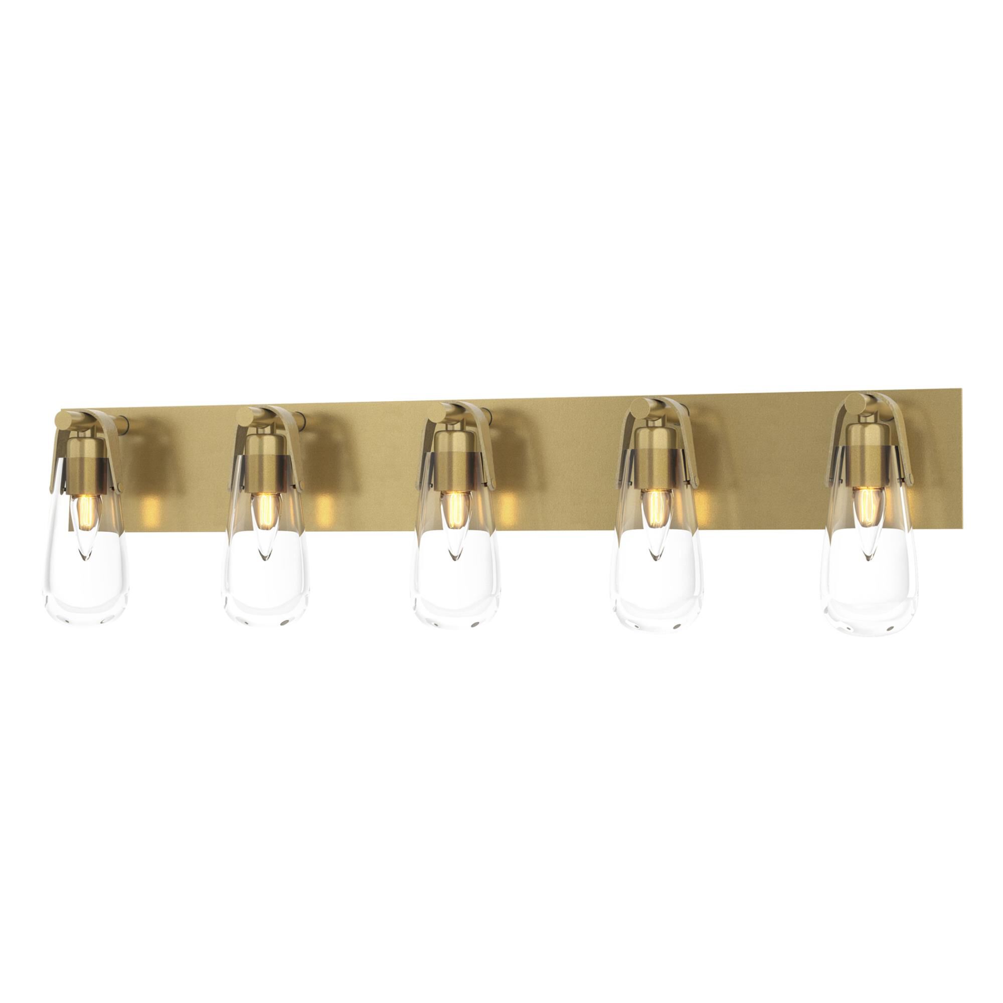Shown in Modern Brass finish and Clear glass