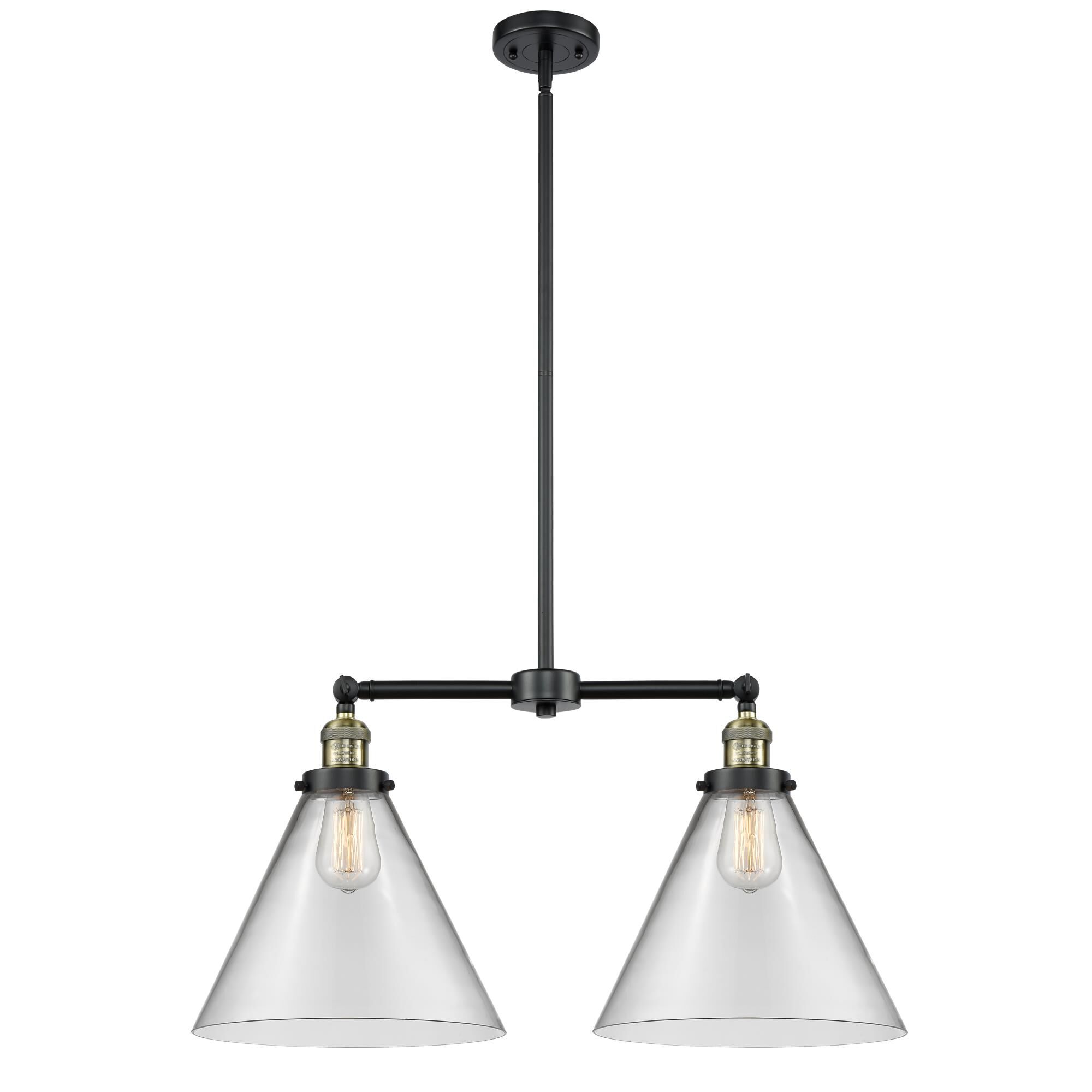 Shown in Black Antique Brass finish and Clear glass