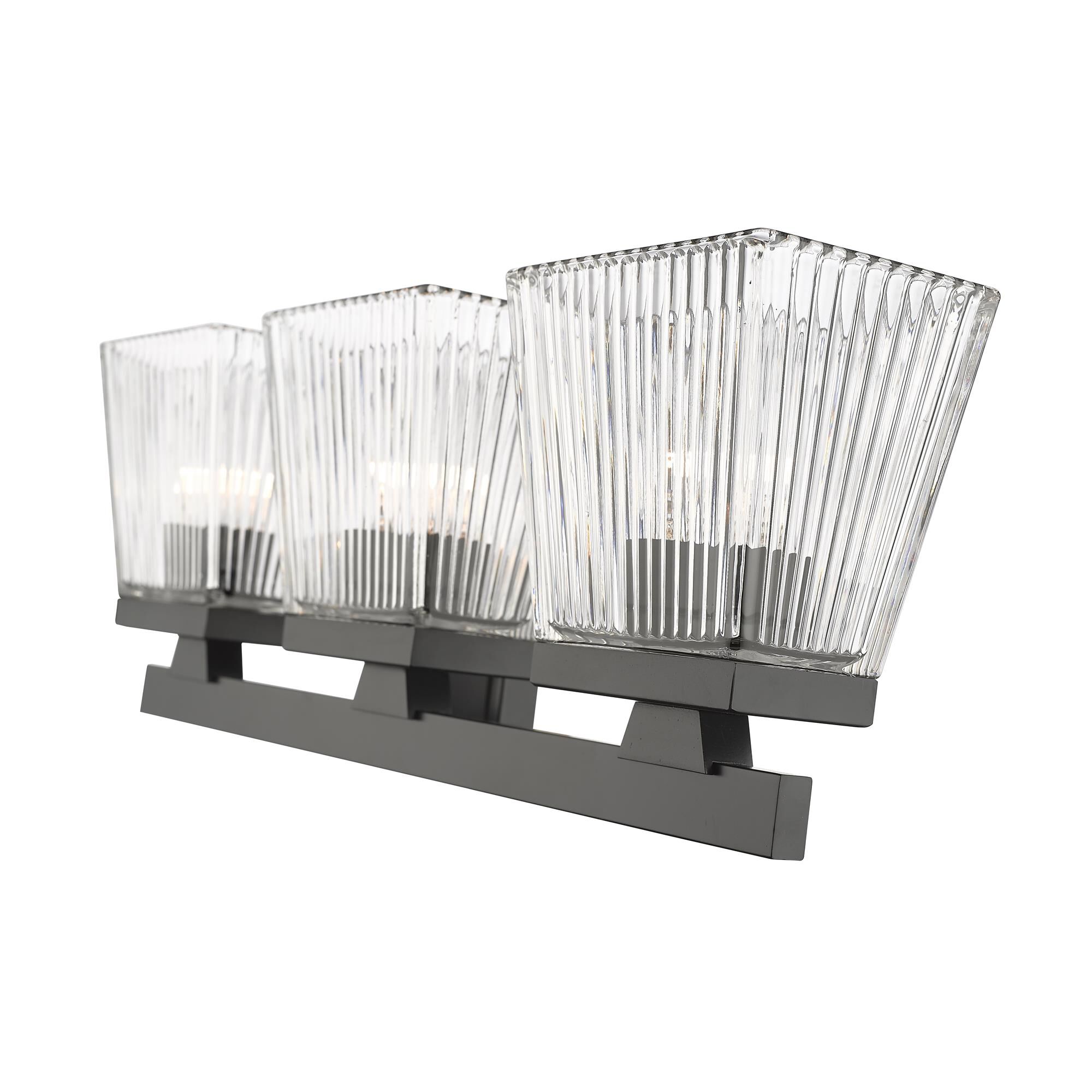 Shown in Matte Black finish and Glass shade