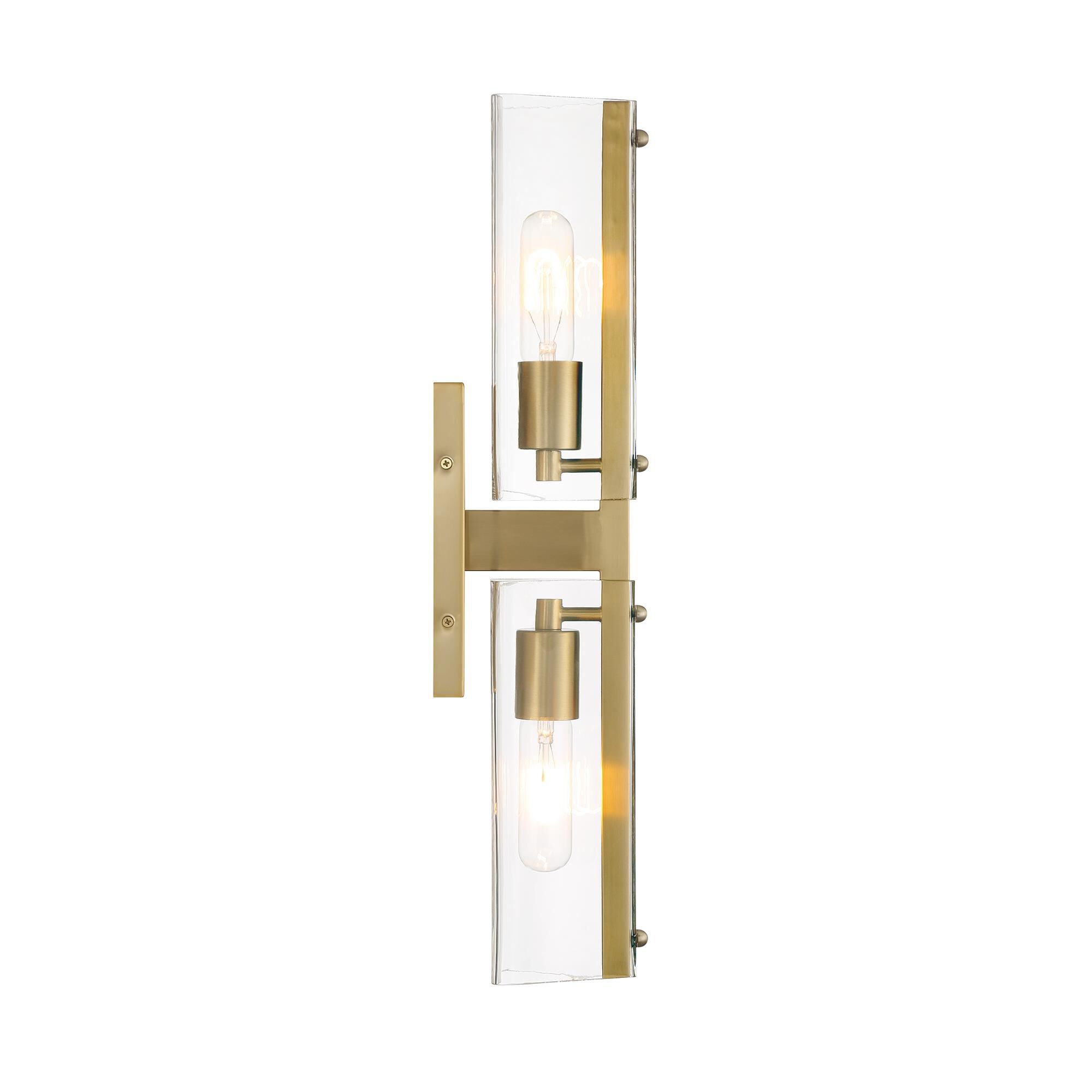 Shown in Brushed Gold finish and Clear glass